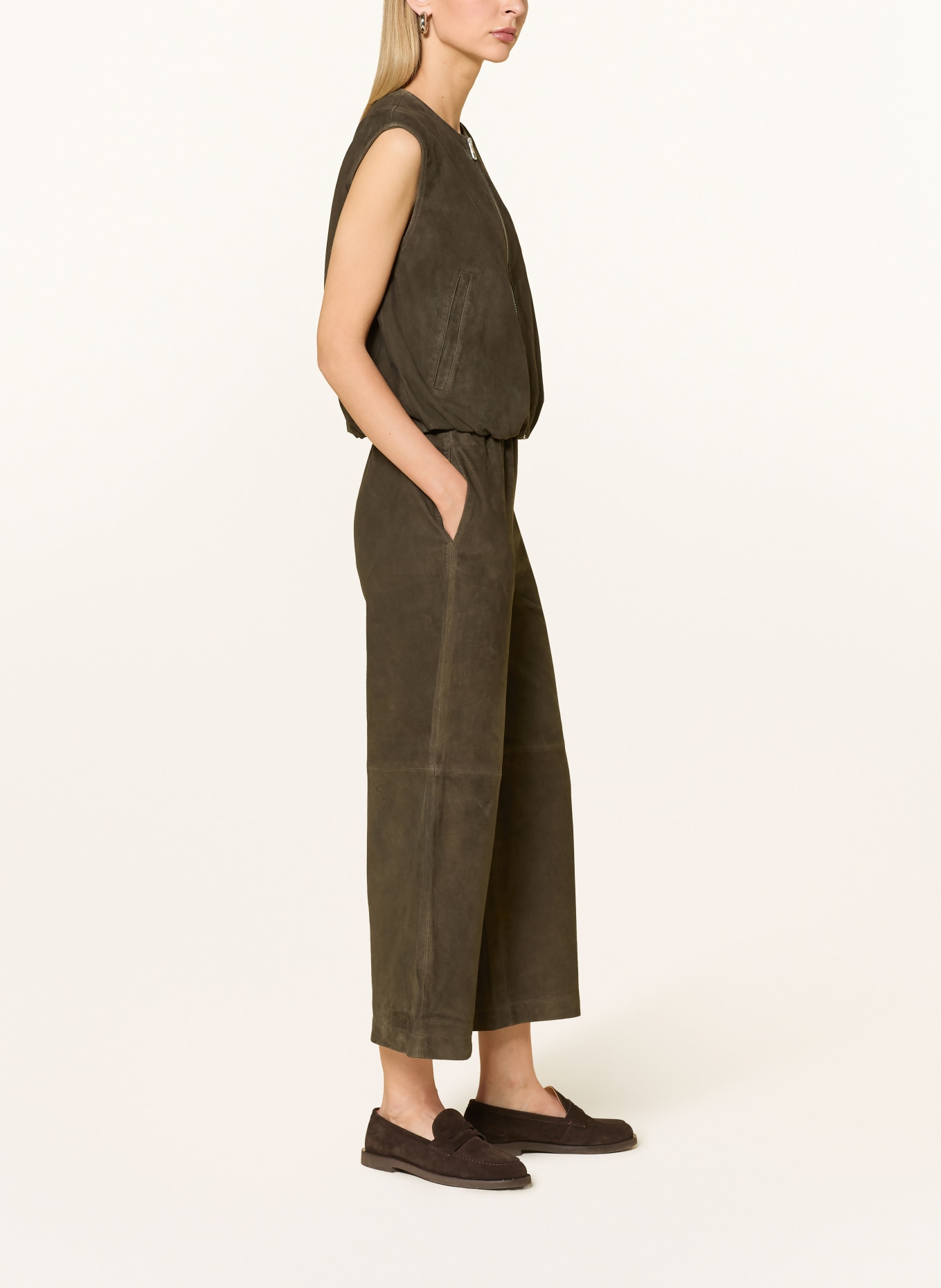 Marc O'Polo 7/8 kalhoty z kůže: KHAKI