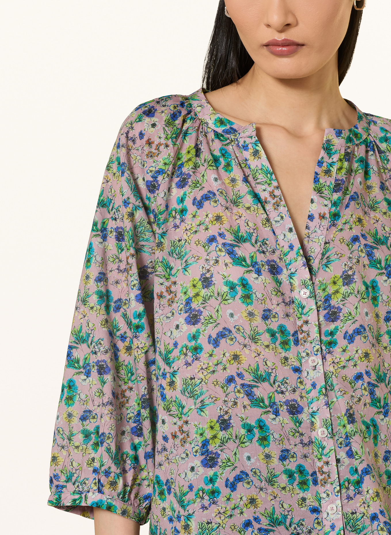 Marc O'Polo Bluse mit 3/4-Arm: ALTROSA / GRÜN / DUNKELBLAU