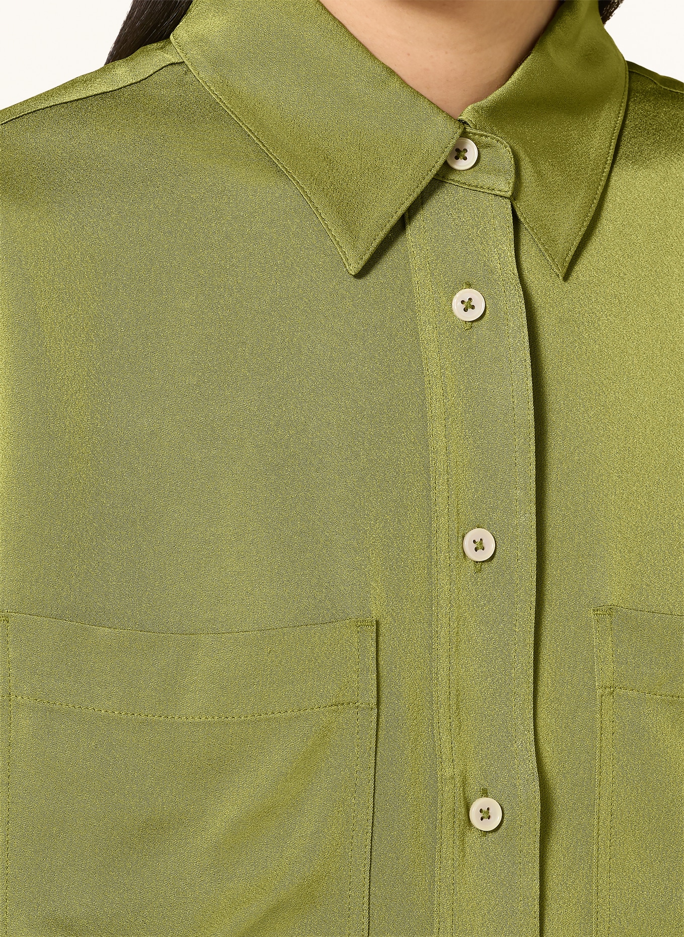 Marc O'Polo Hemdbluse aus Satin: OLIV