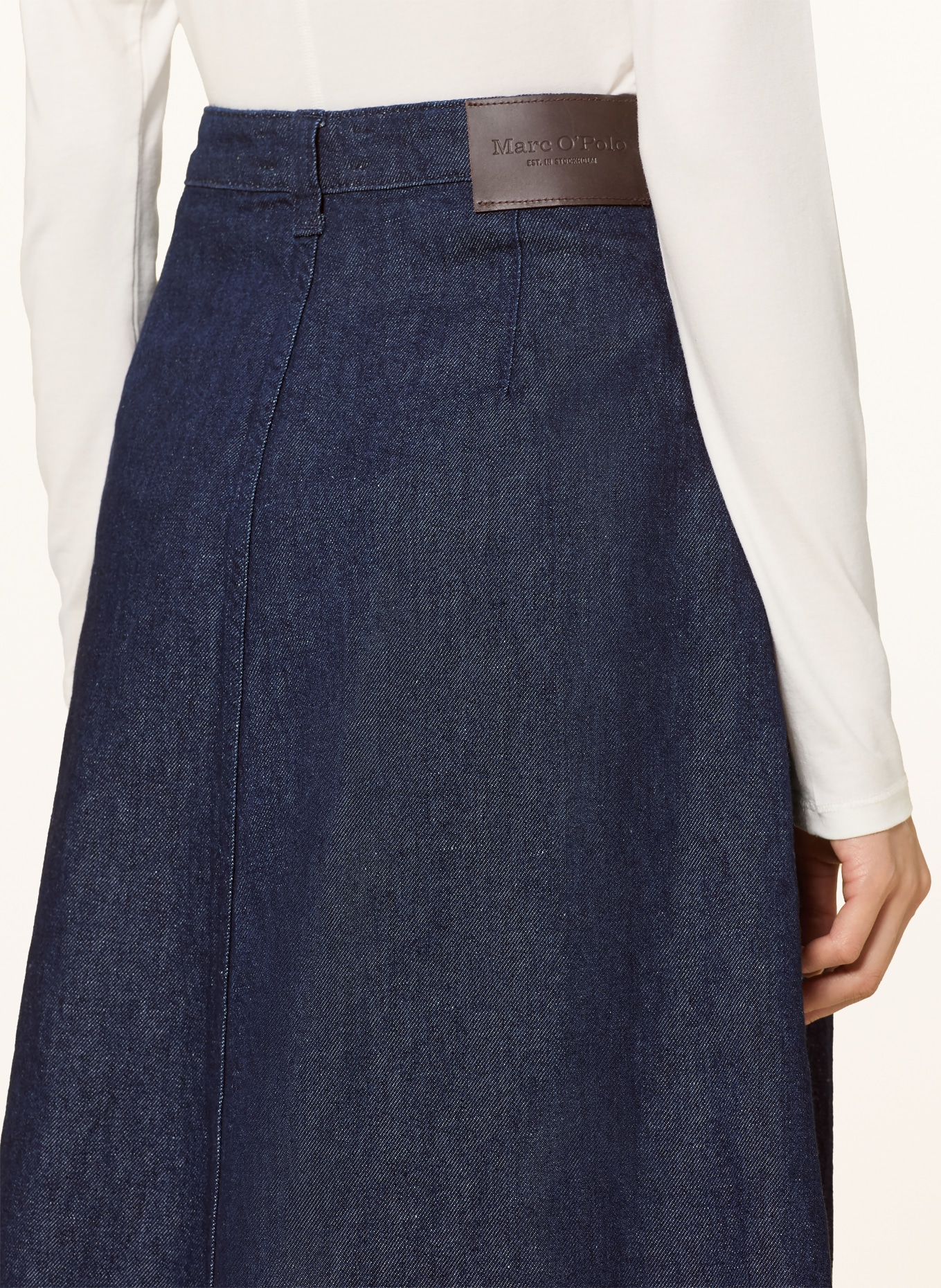Marc O'Polo Jeansrock mit Leinen: DUNKELBLAU