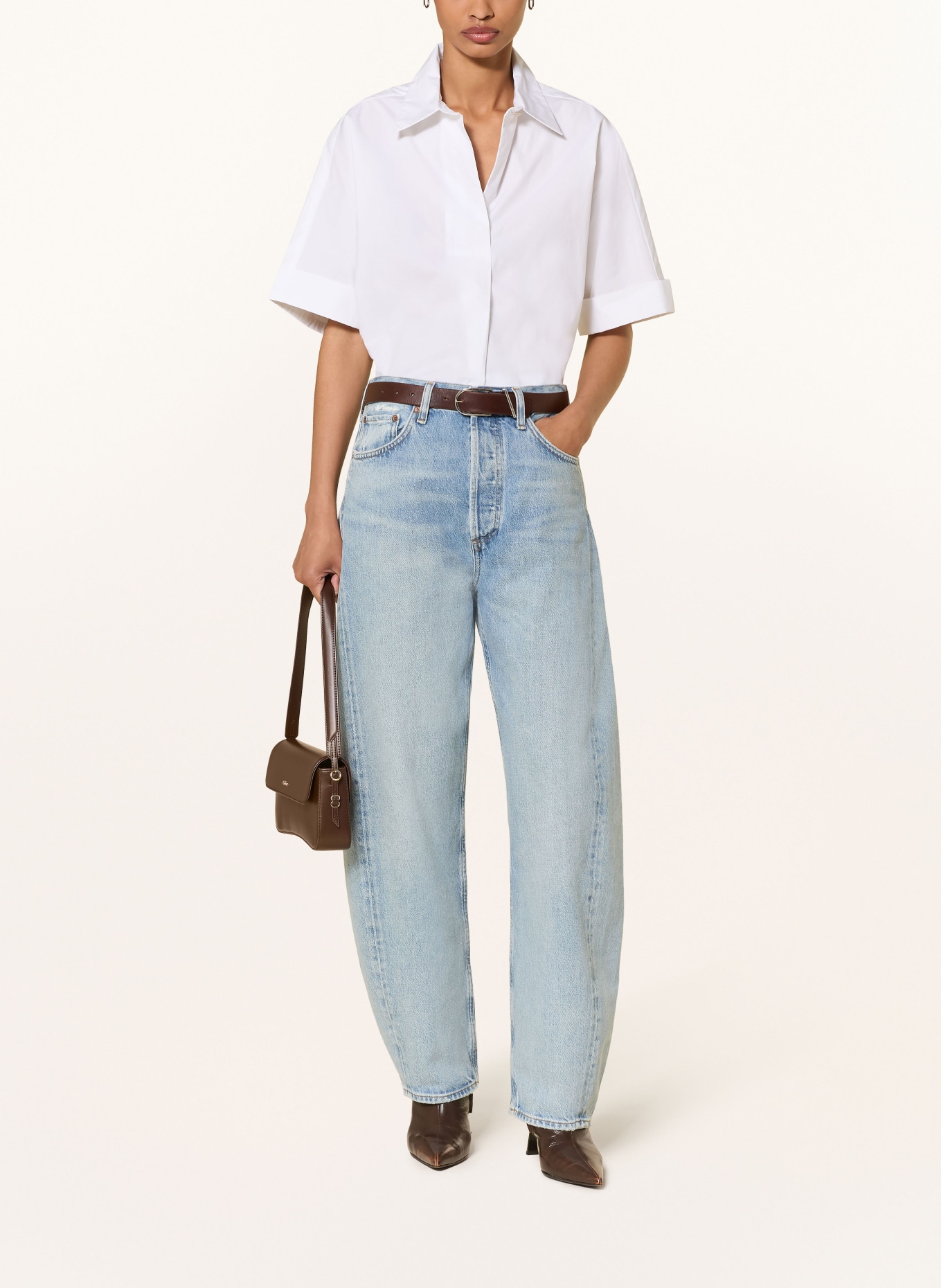 AGOLDE LUNA Barrel Jeans: addition  md worn ind