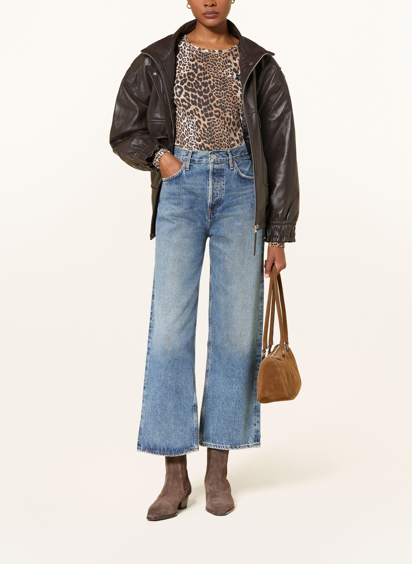 AGOLDE Blugi cropped REN: chapter dk worn ind
