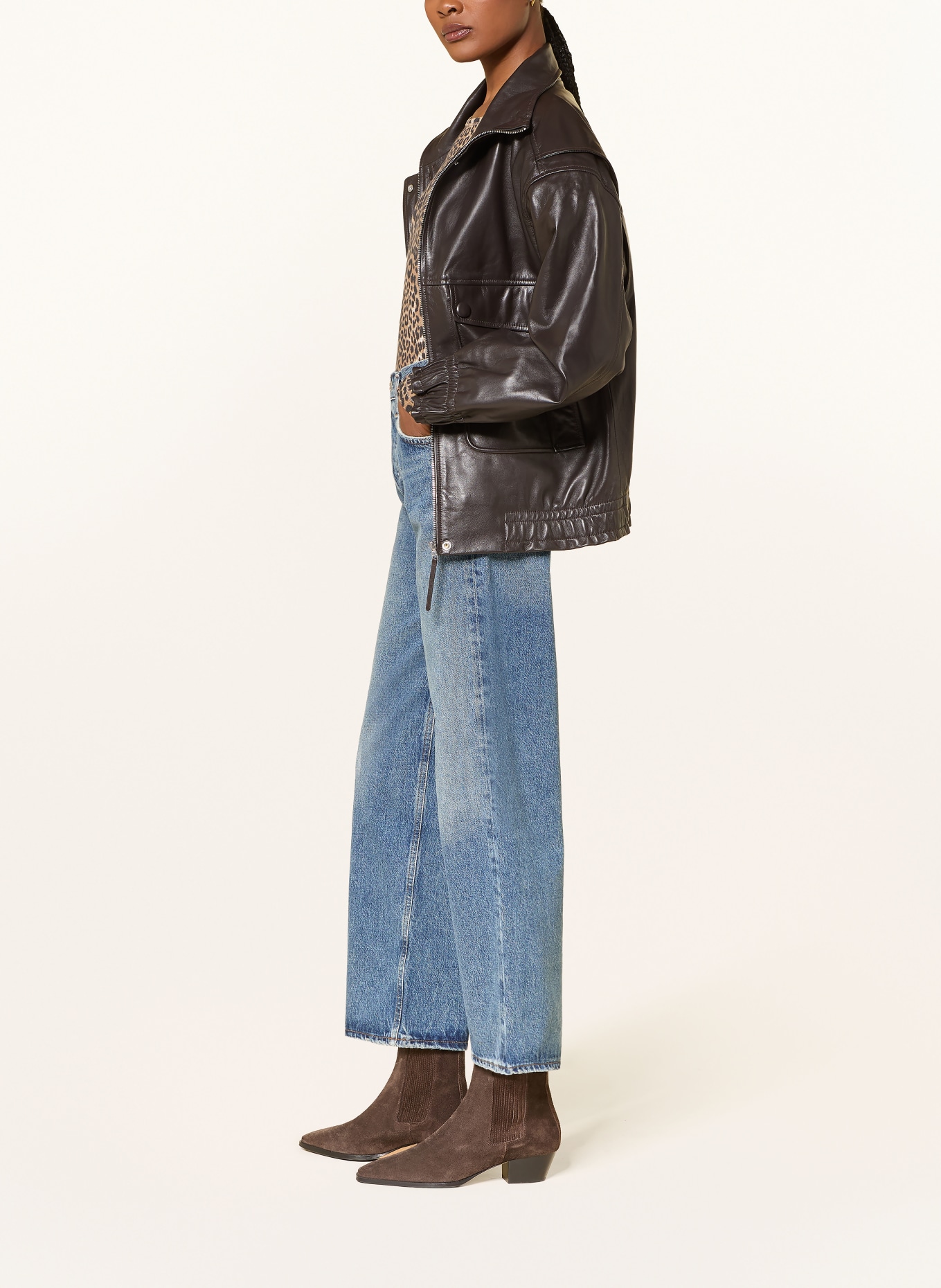 AGOLDE Blugi cropped REN: chapter dk worn ind