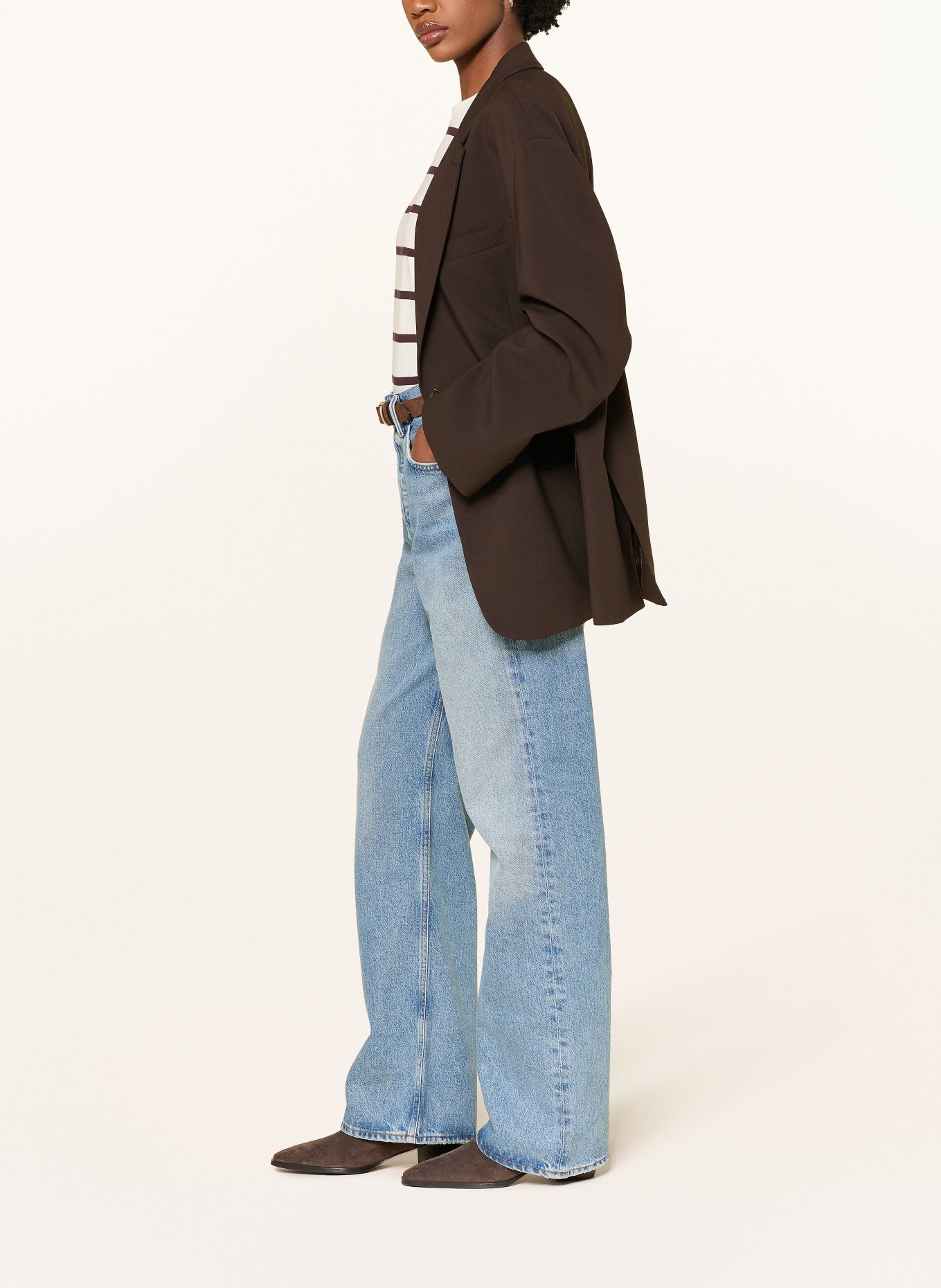 AGOLDE Jeans: outbreak md worn ind cut roll