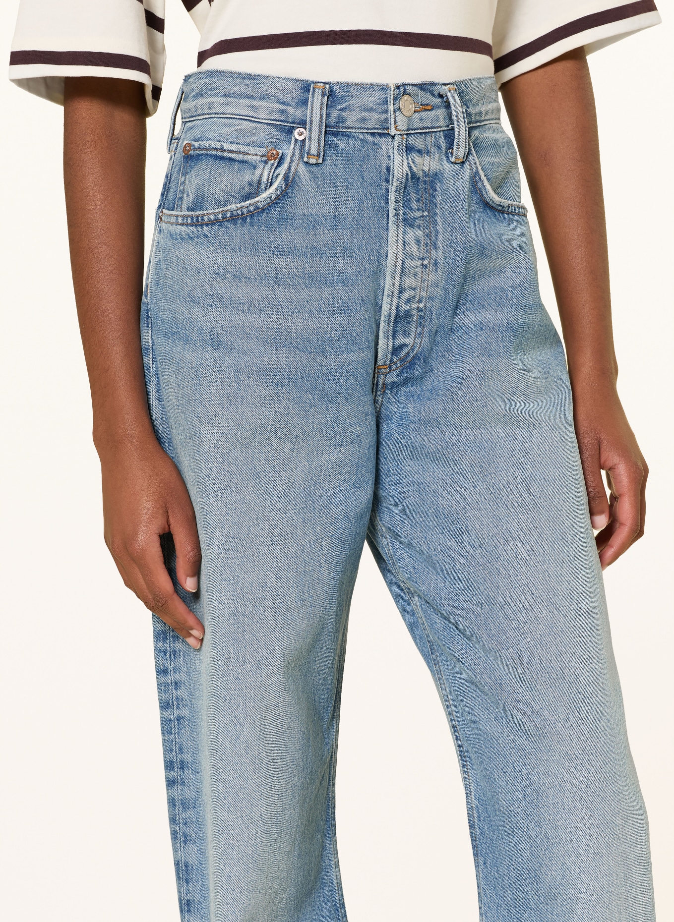 AGOLDE Jeans: outbreak md worn ind cut roll