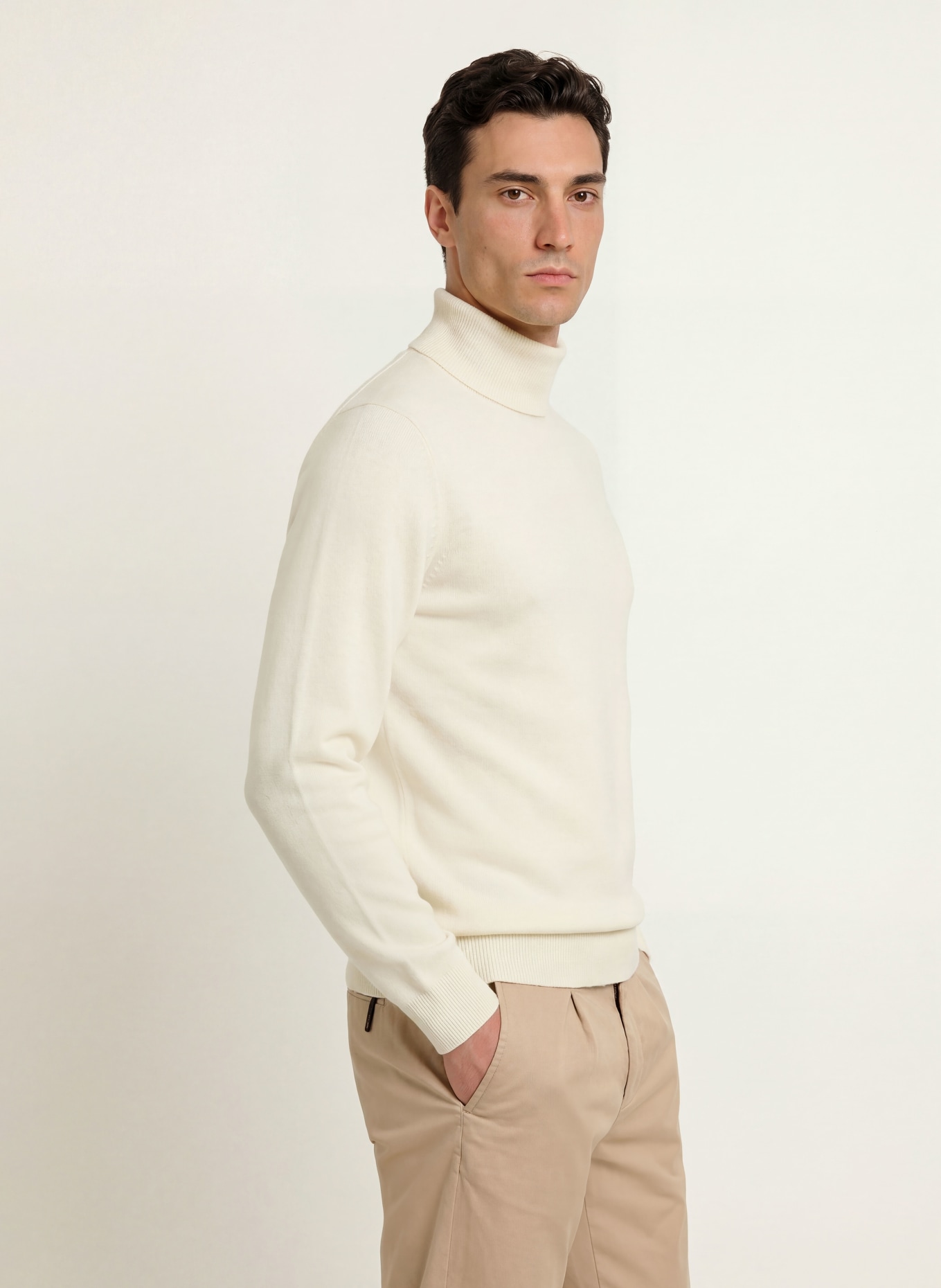 STROKESMAN'S Rollkragenpullover aus Cashmere: CREME