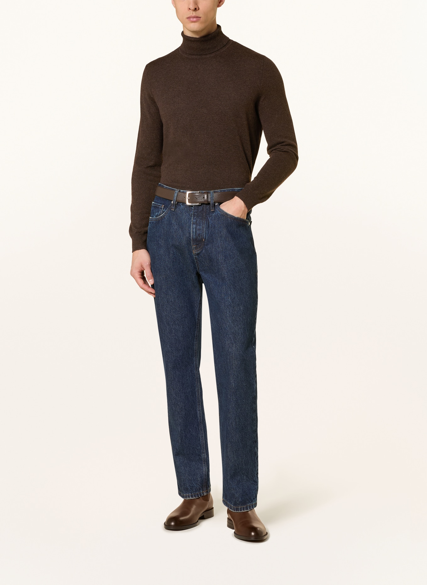 STROKESMAN'S Rollkragenpullover aus Cashmere: DUNKELBRAUN