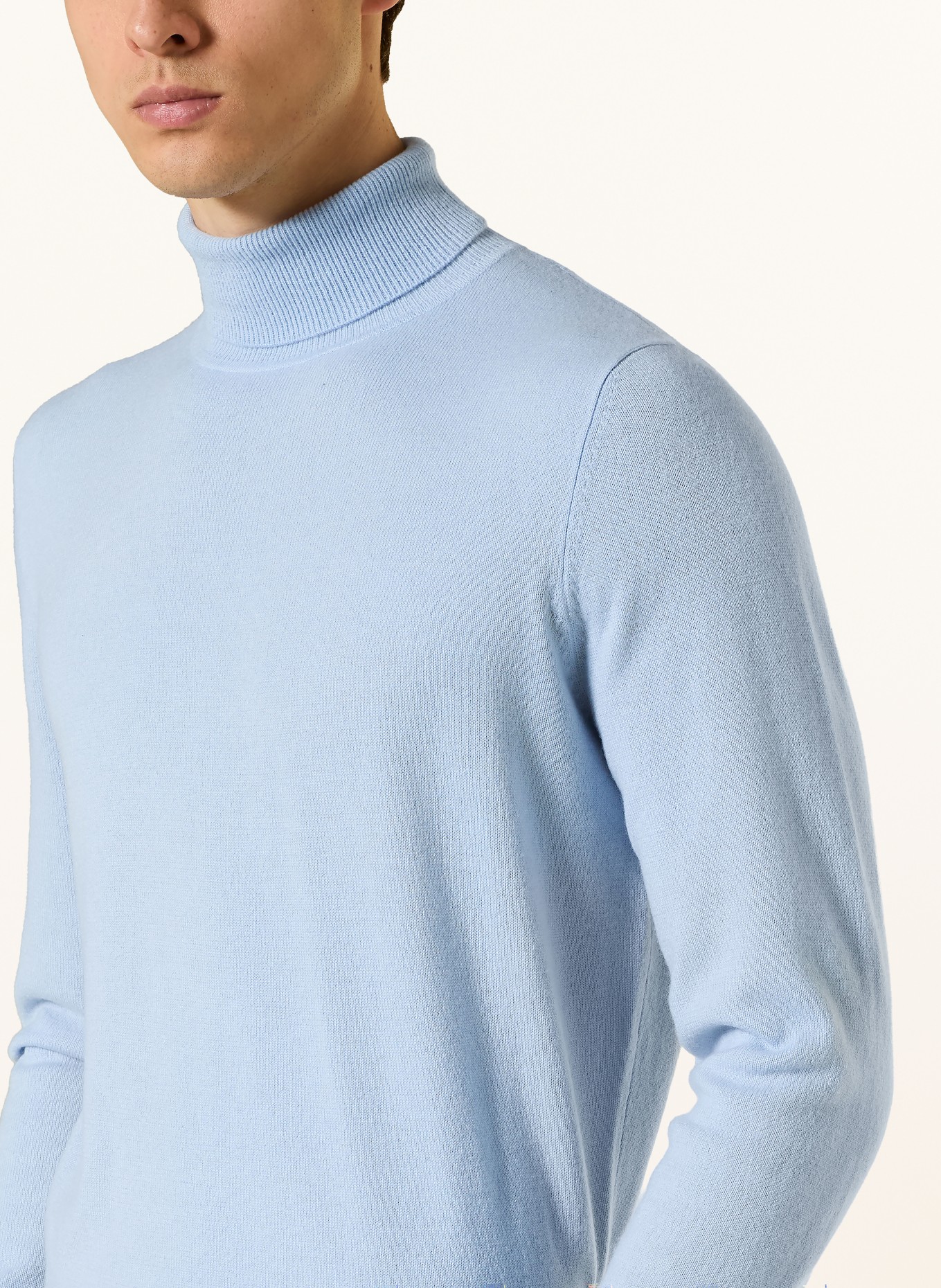 STROKESMAN'S Rollkragenpullover aus Cashmere: HELLBLAU
