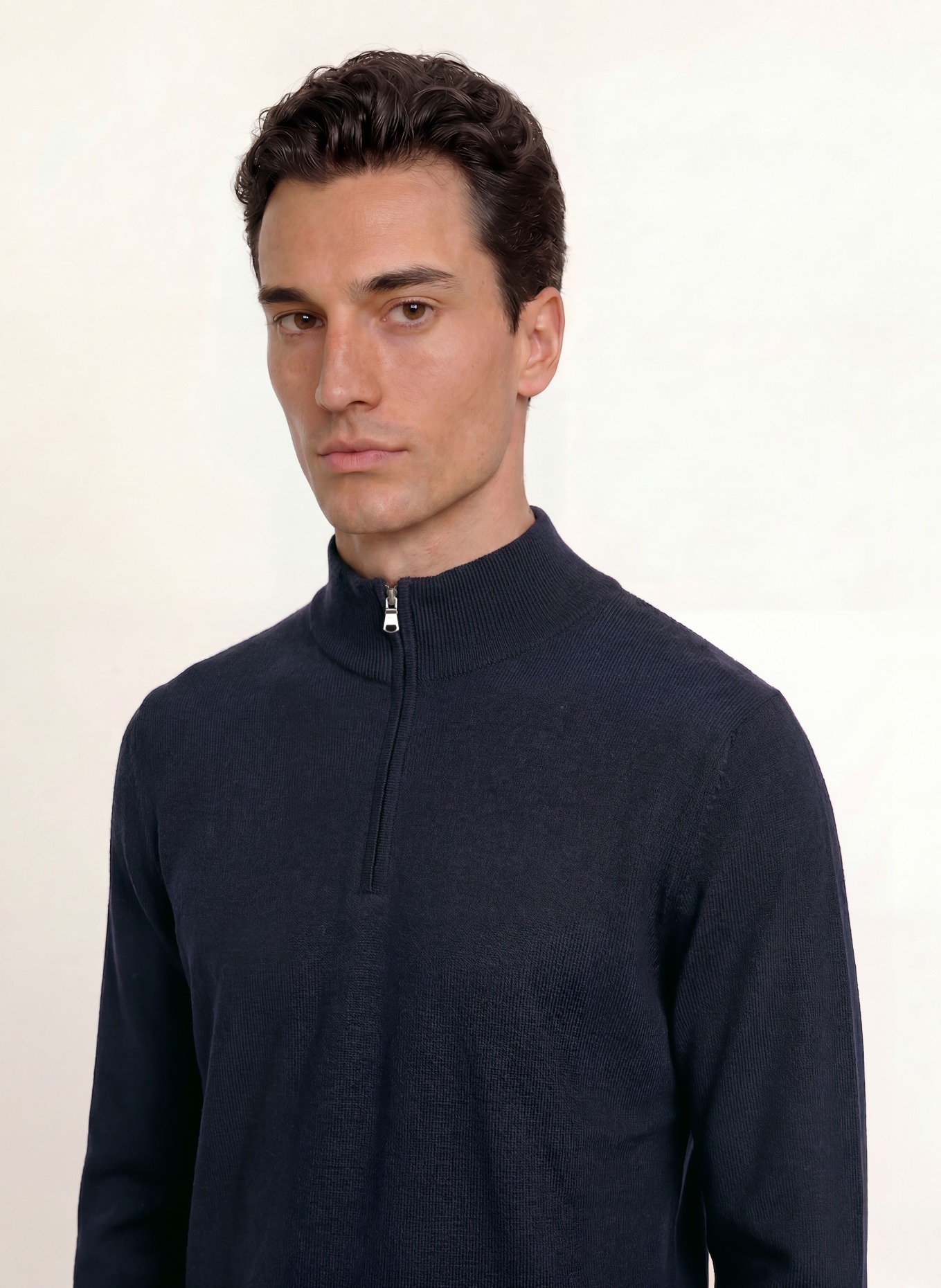 STROKESMAN'S Merino wool pullover: DARK BLUE
