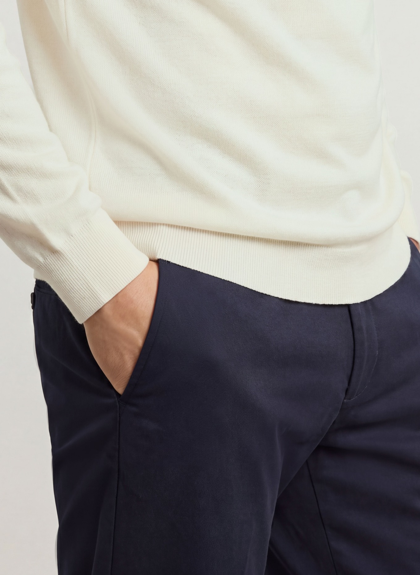 STROKESMAN'S Merino wool turtleneck sweater: CREAM
