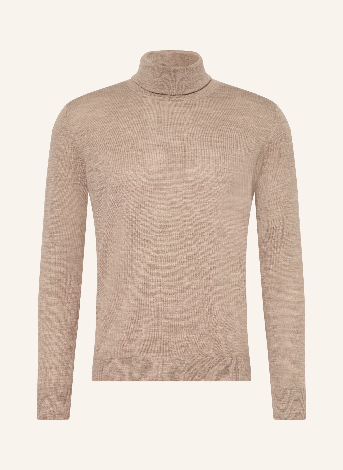 STROKESMAN'S Merino wool turtleneck sweater: BEIGE