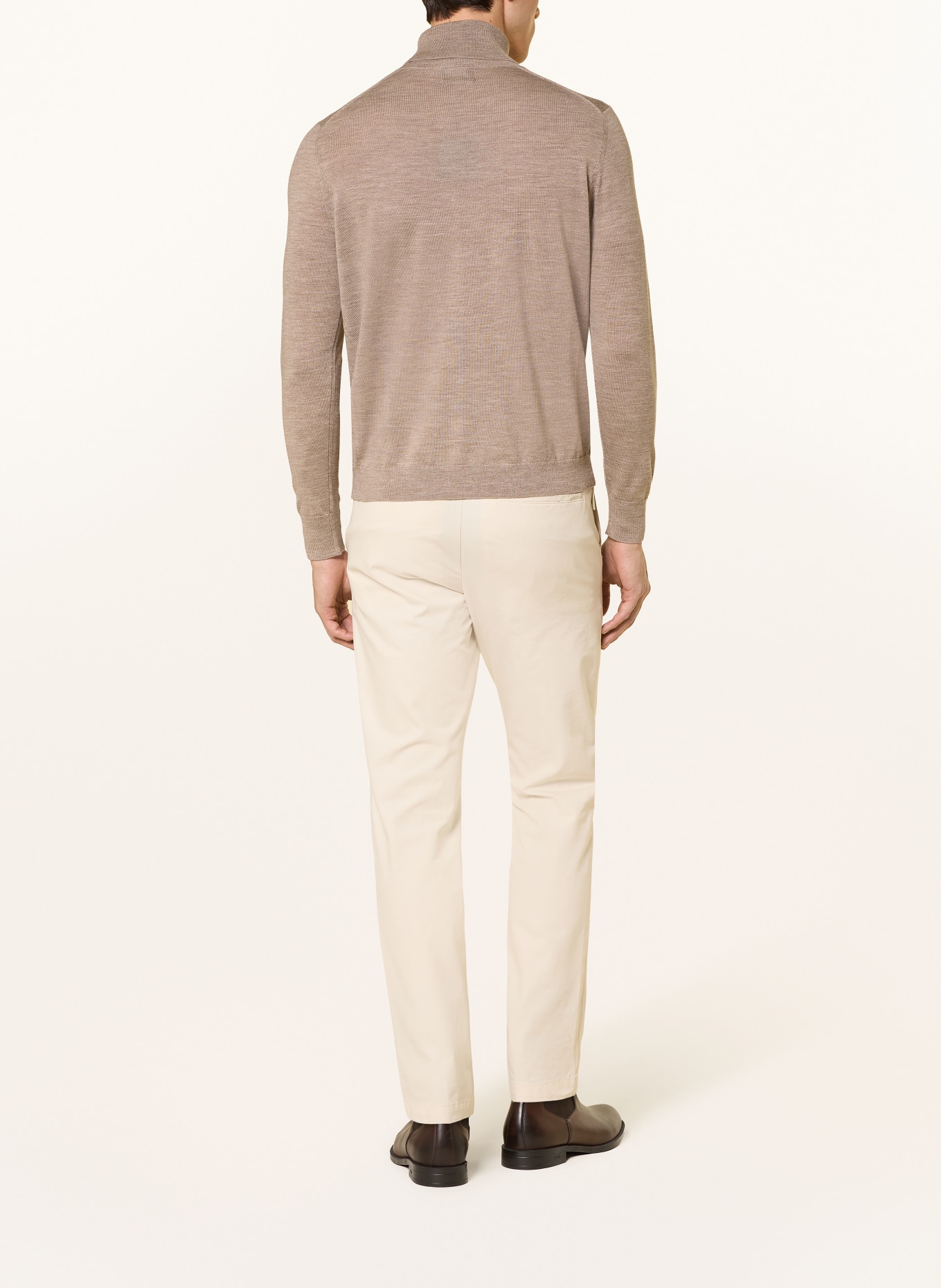 STROKESMAN'S Merino wool turtleneck sweater: BEIGE