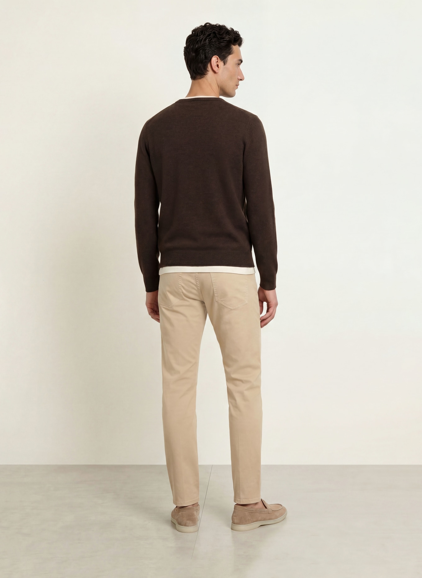 STROKESMAN'S Cashmere Sweater: DARK BROWN