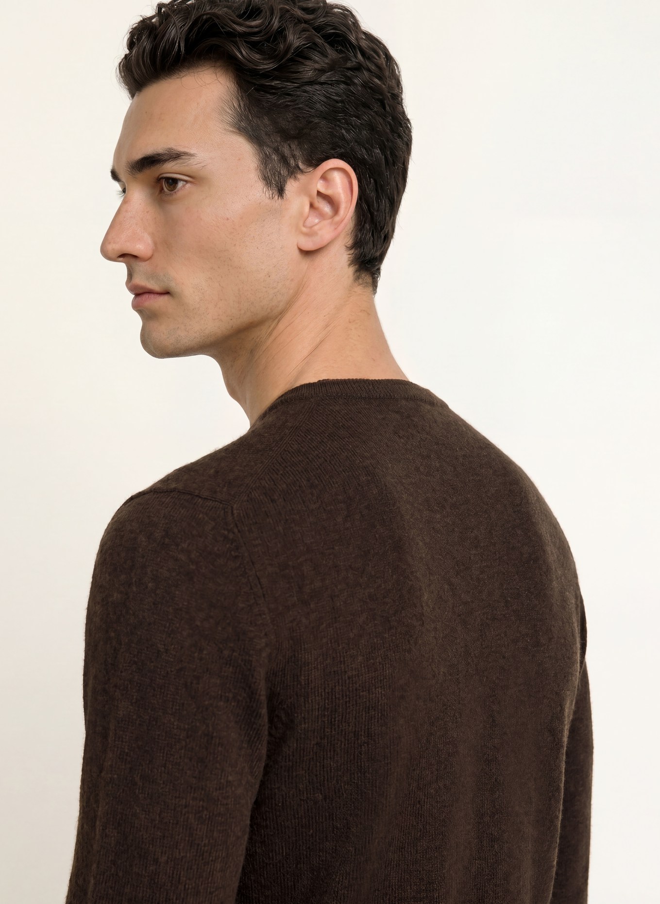 STROKESMAN'S Cashmere Sweater: DARK BROWN