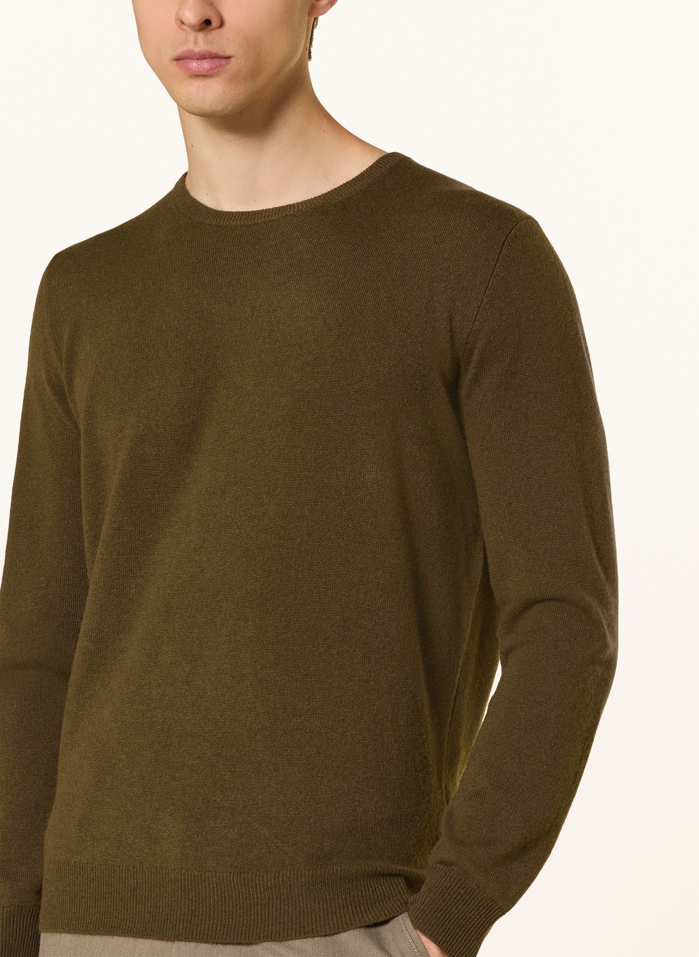 STROKESMAN'S Cashmere Sweater: OLIVE