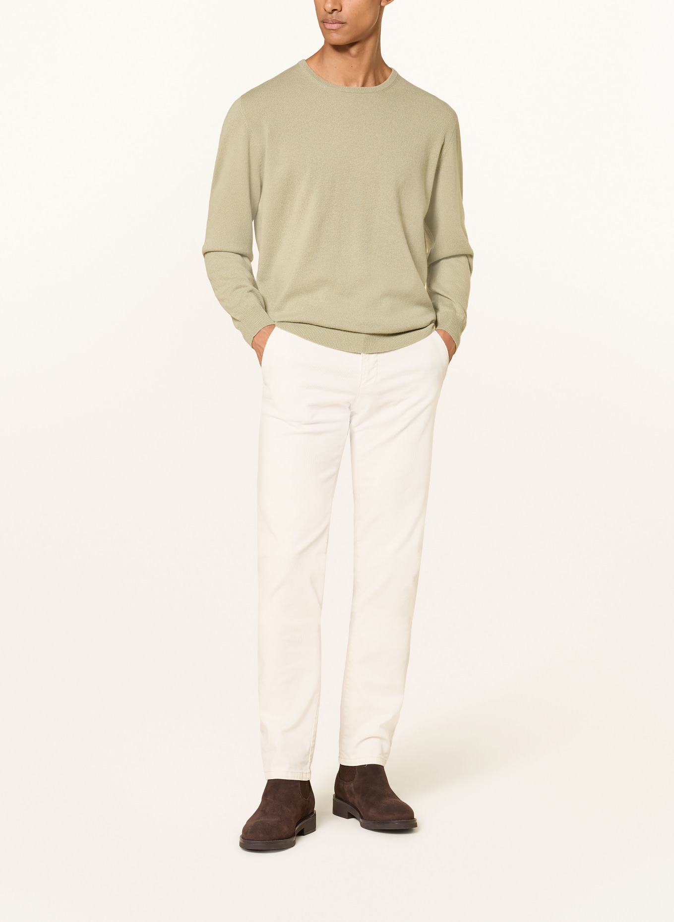 STROKESMAN'S Cashmere Sweater: LIGHT GREEN