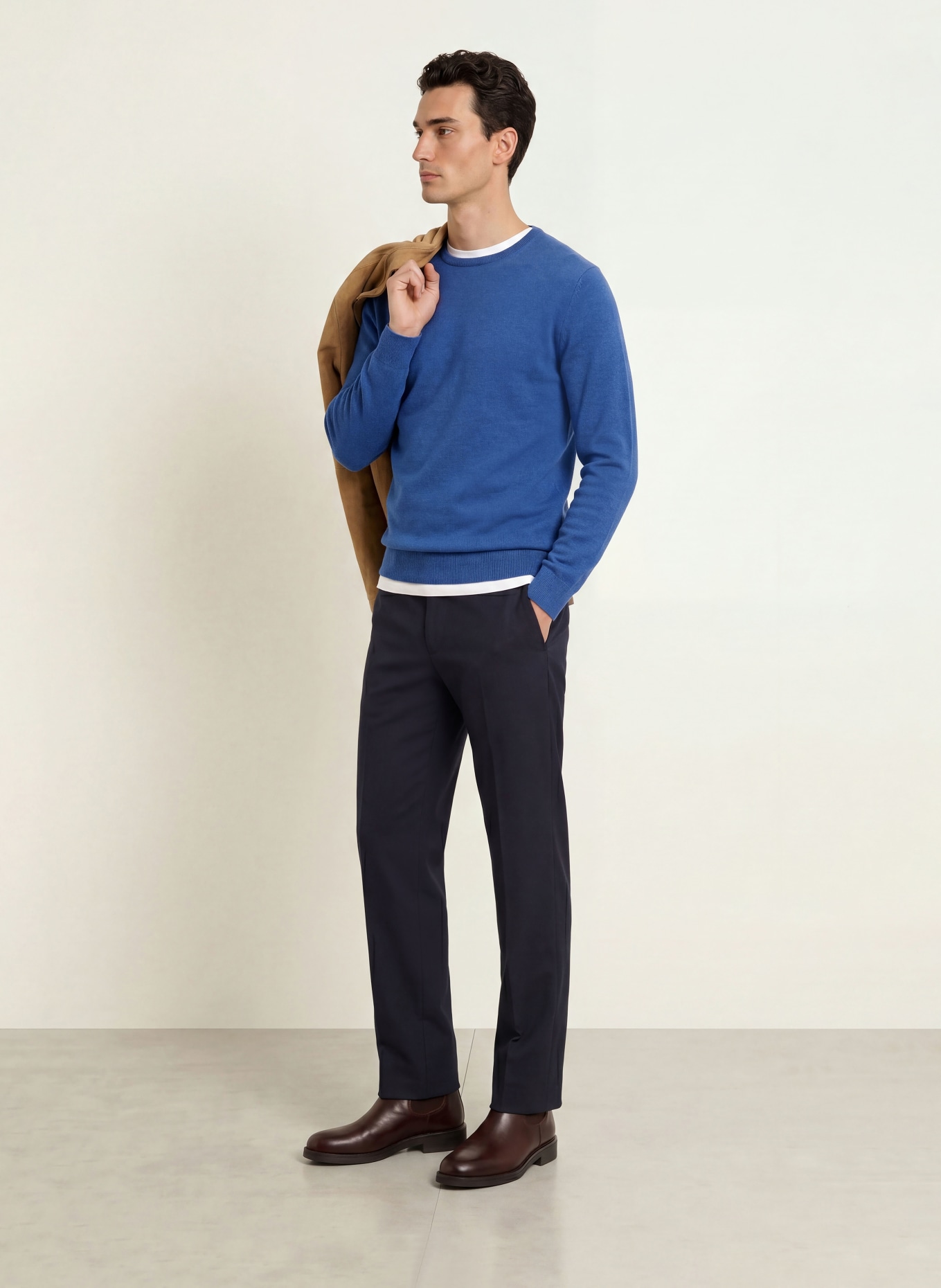 STROKESMAN'S Sweter z kaszmiru: NIEBIESKI