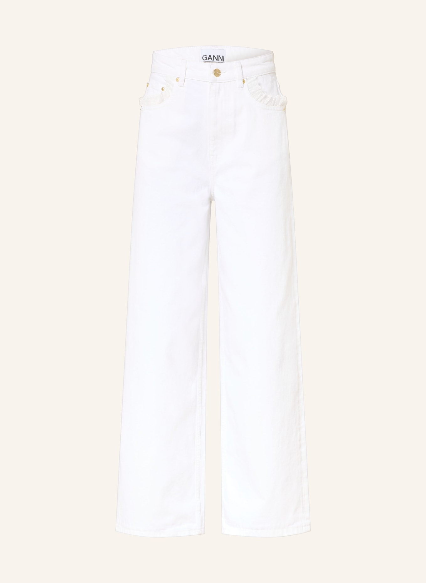 GANNI Wide Leg Jeans LARI: 151 BRIGHT WHITE