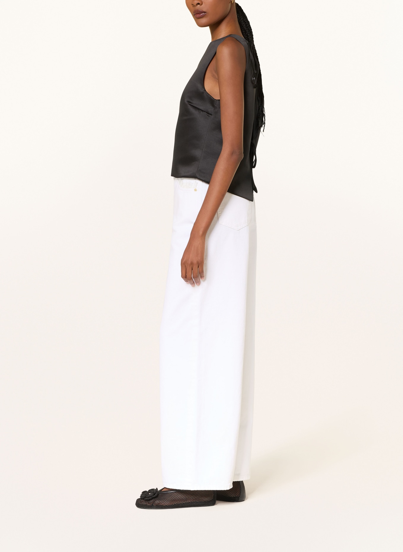 GANNI Wide Leg Jeans LARI: 151 BRIGHT WHITE