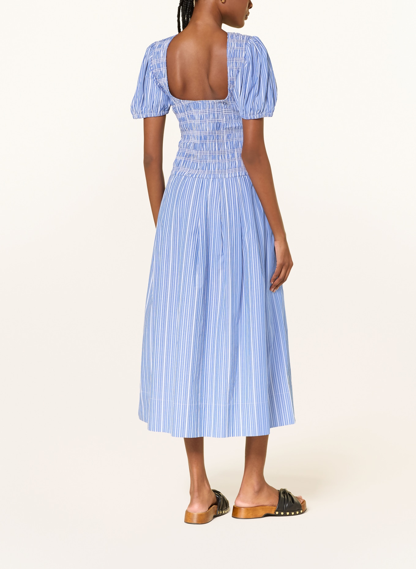 GANNI Rochie: ALBASTRU / ALB