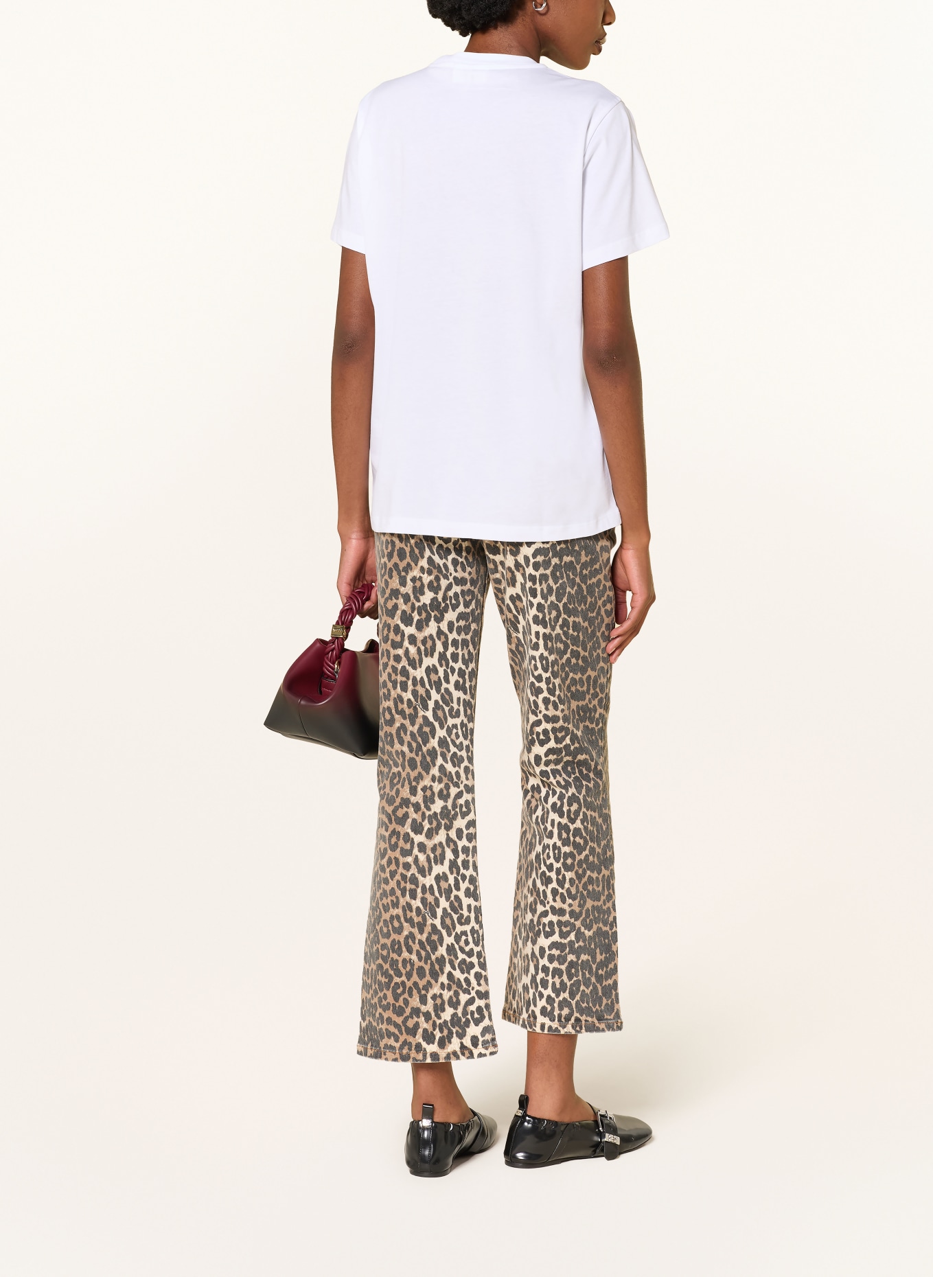 GANNI T-shirt: WHITE / RED