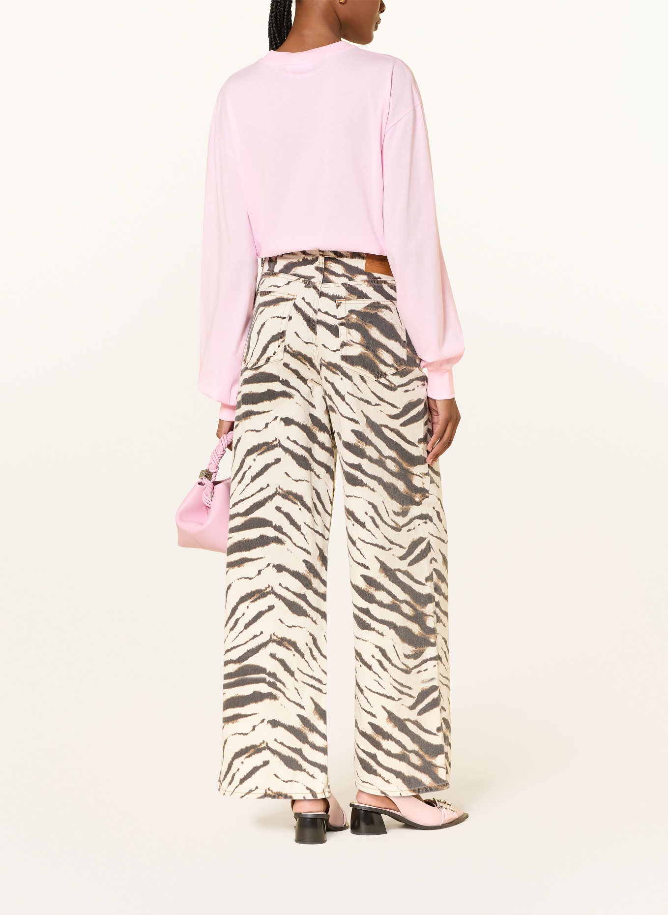 GANNI Long-sleeve: LIGHT PINK / DARK GRAY / PINK