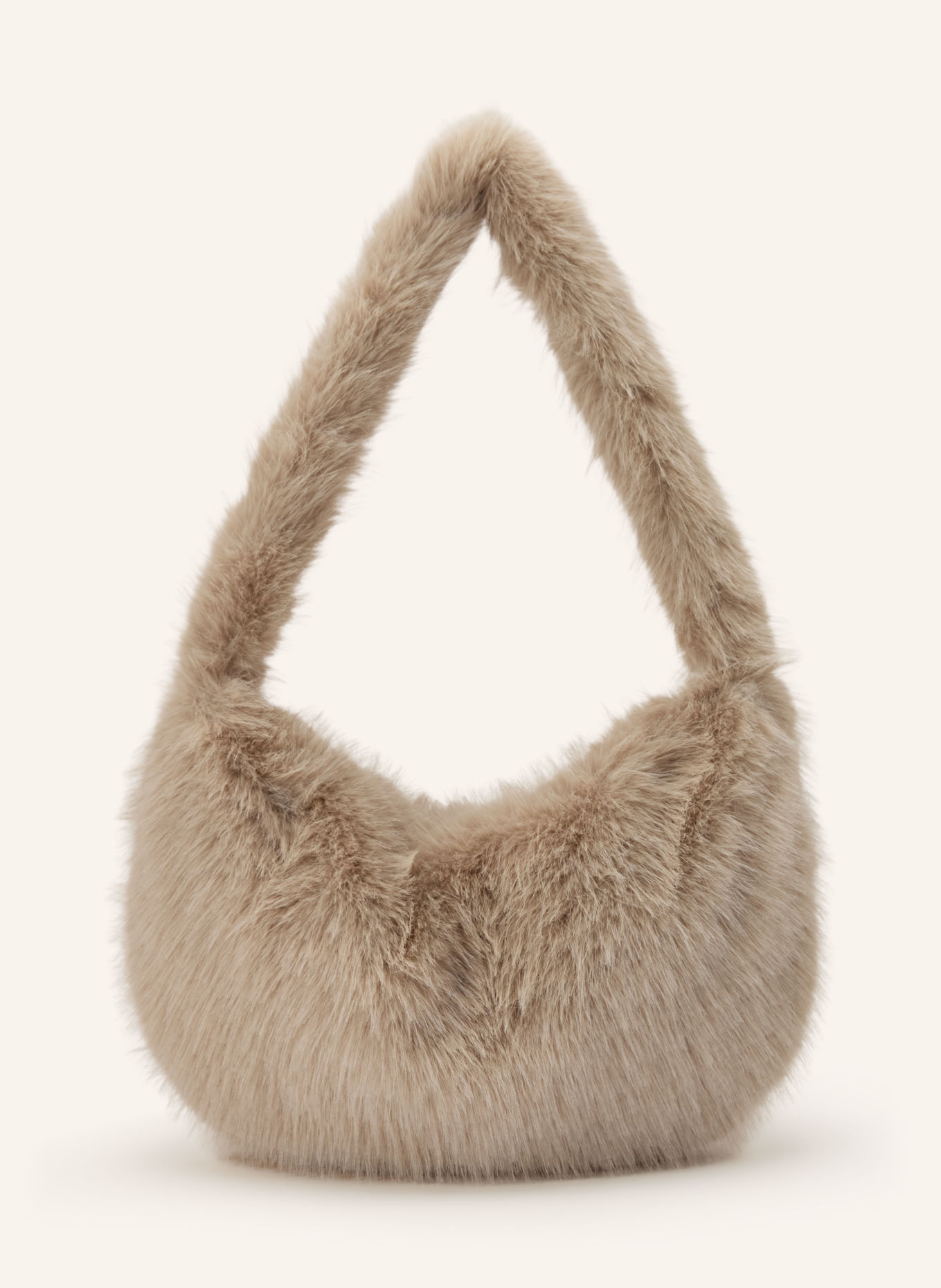 MRS & HUGS Faux fur shoulder bag: CREAM