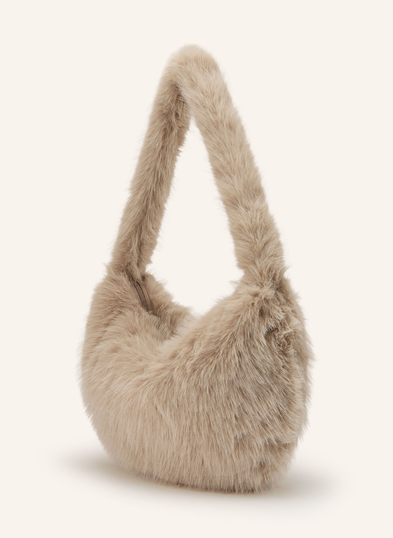 MRS & HUGS Faux fur shoulder bag: CREAM