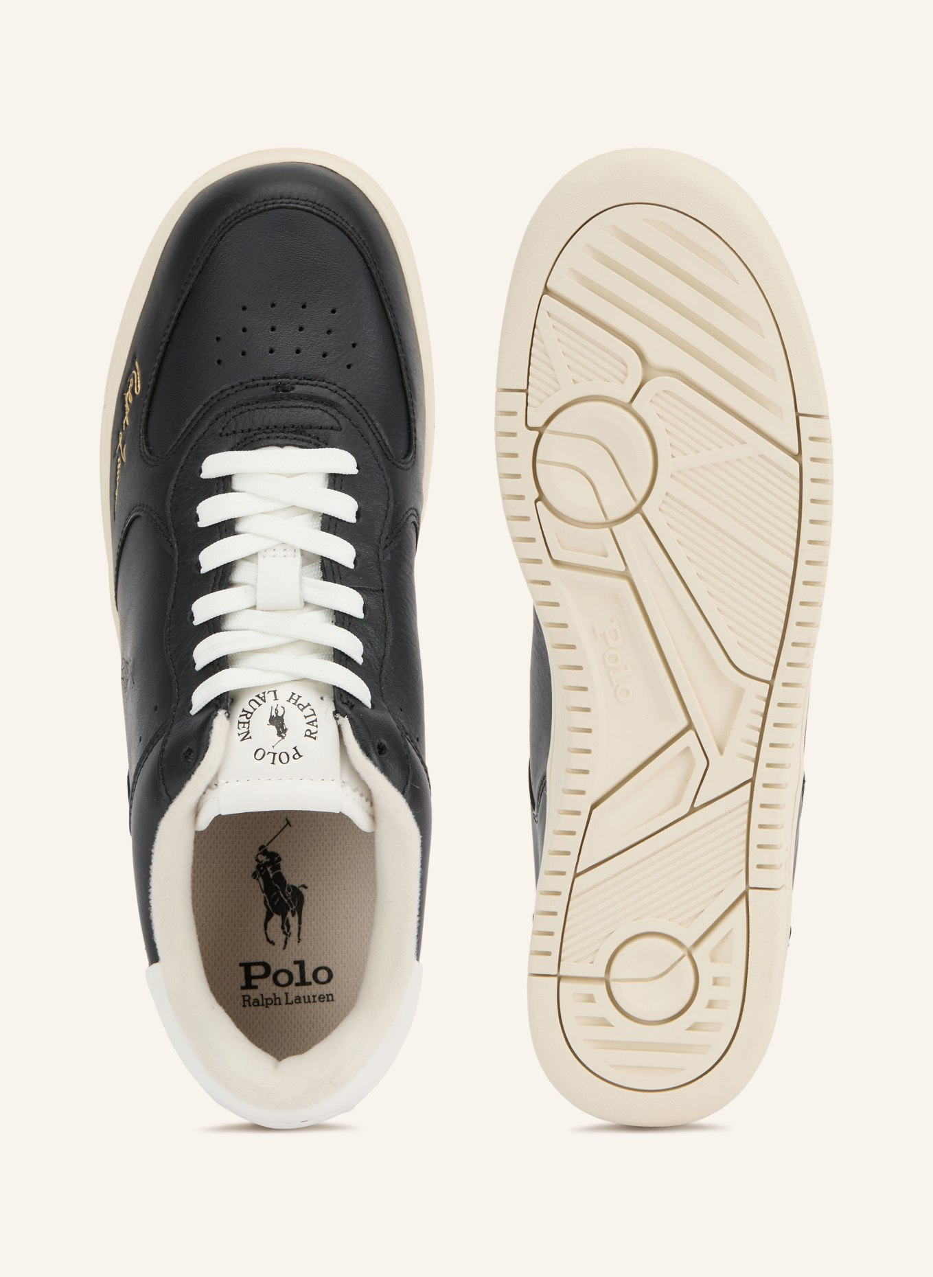 POLO RALPH LAUREN Sneaker: SCHWARZ / WEISS