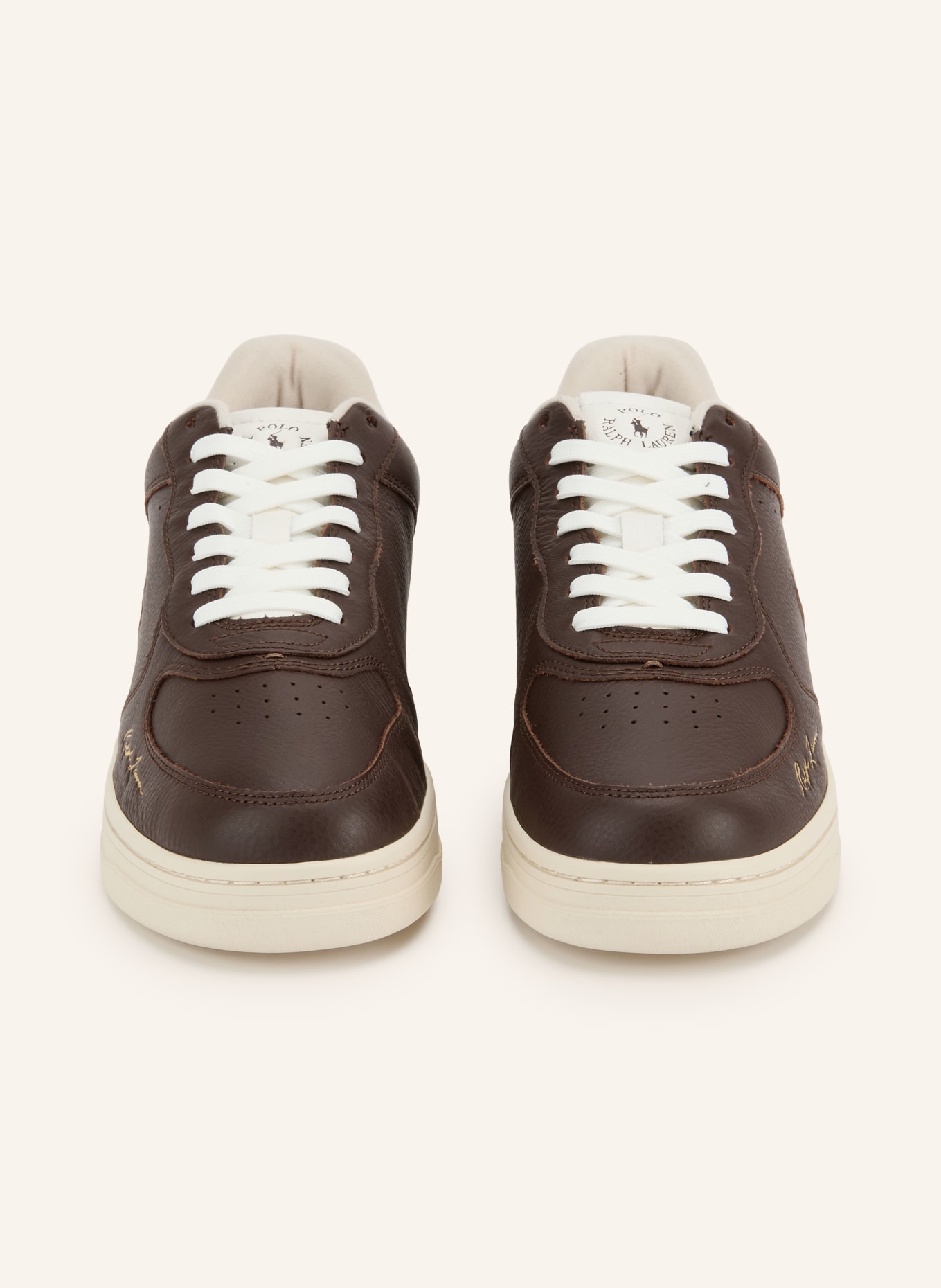 POLO RALPH LAUREN Sneaker: DUNKELBRAUN / WEISS