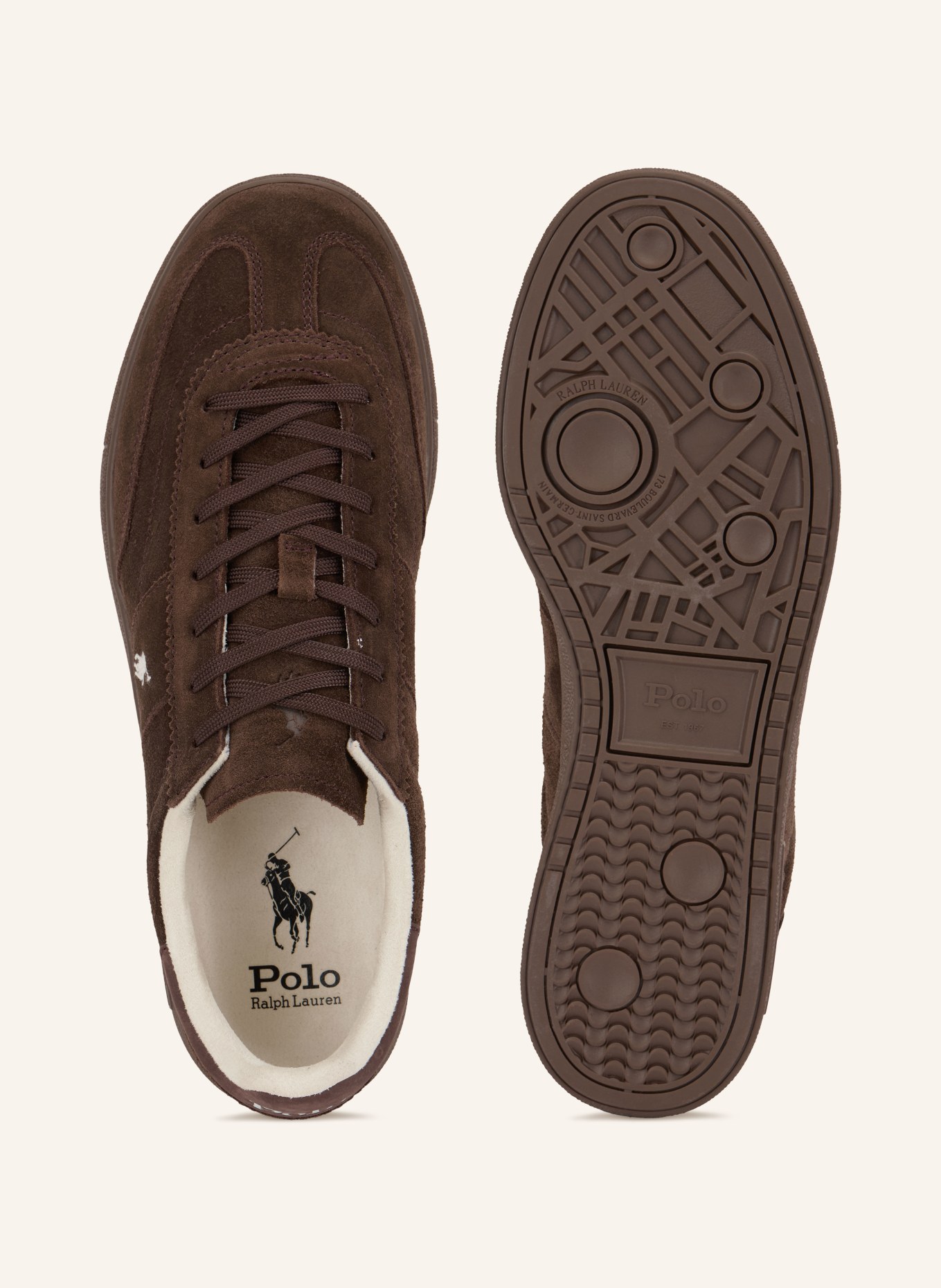 POLO RALPH LAUREN Tenisky: TMAVĚ HNĚDÁ