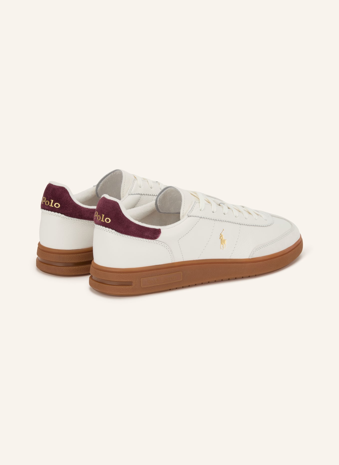 POLO RALPH LAUREN Tenisky: KRÉMOVÁ / TMAVĚ ČERVENÁ