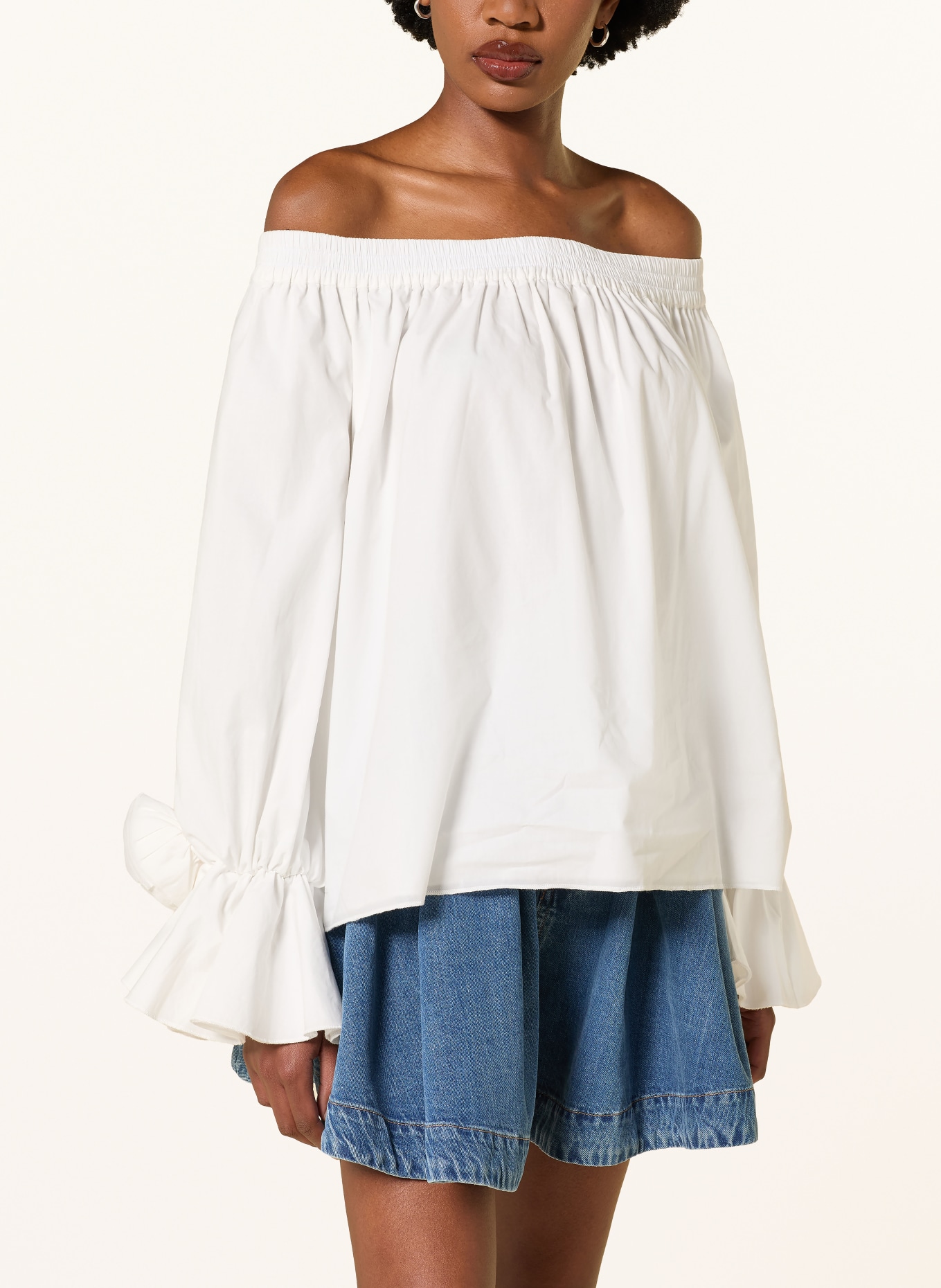 ESSENTIEL ANTWERP Off-Shoulder-Bluse JOFIE: WEISS