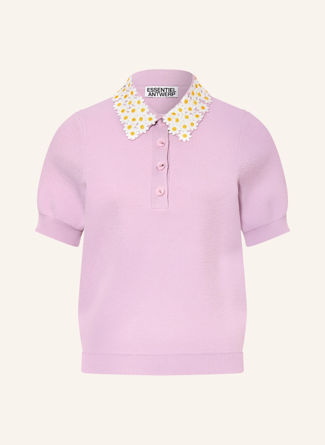 ESSENTIEL ANTWERP Polo en piqué JEMBER: LILAS CLAIR / JAUNE / BLANC