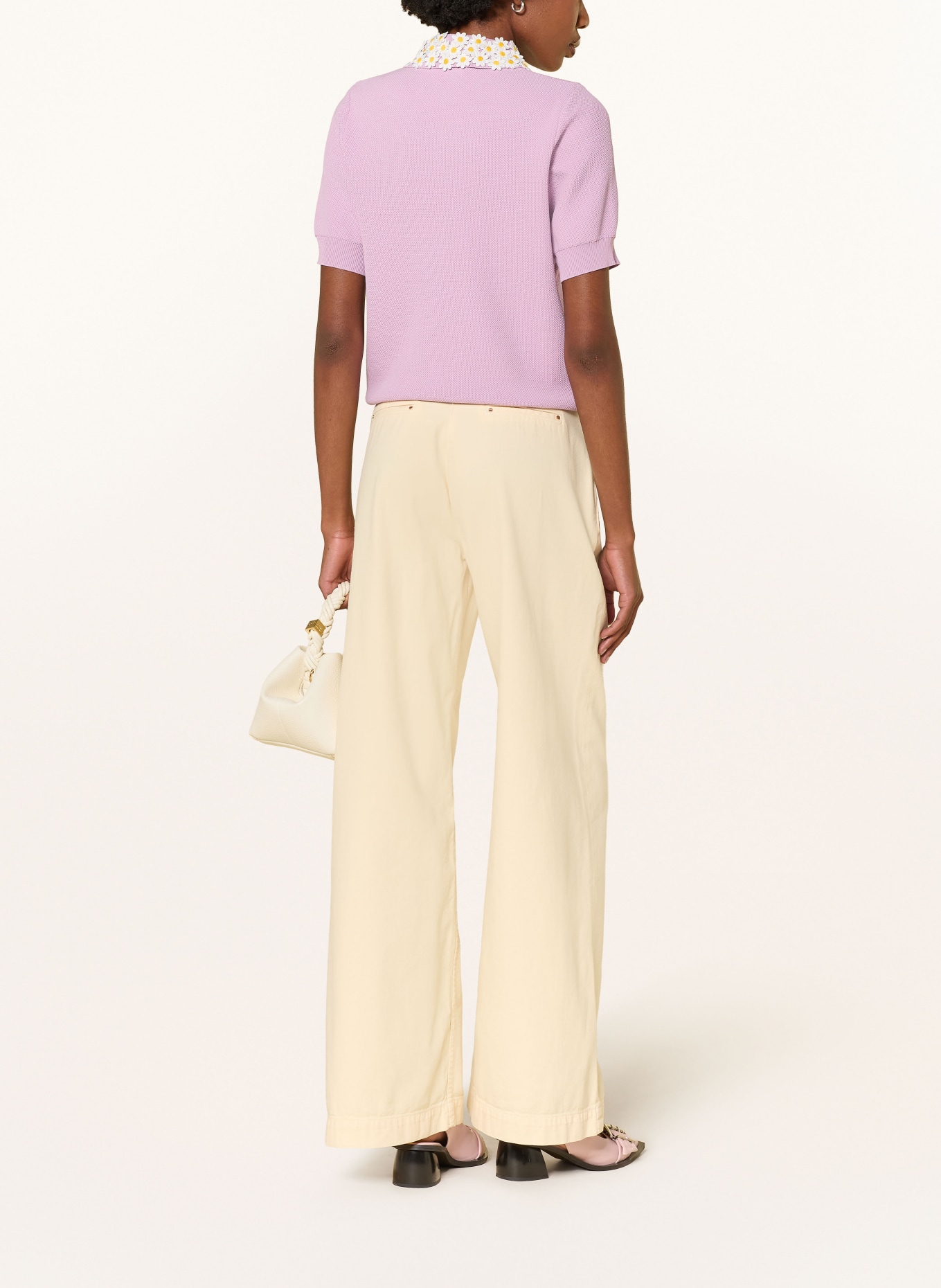 ESSENTIEL ANTWERP Polo en piqué JEMBER: LILAS CLAIR / JAUNE / BLANC