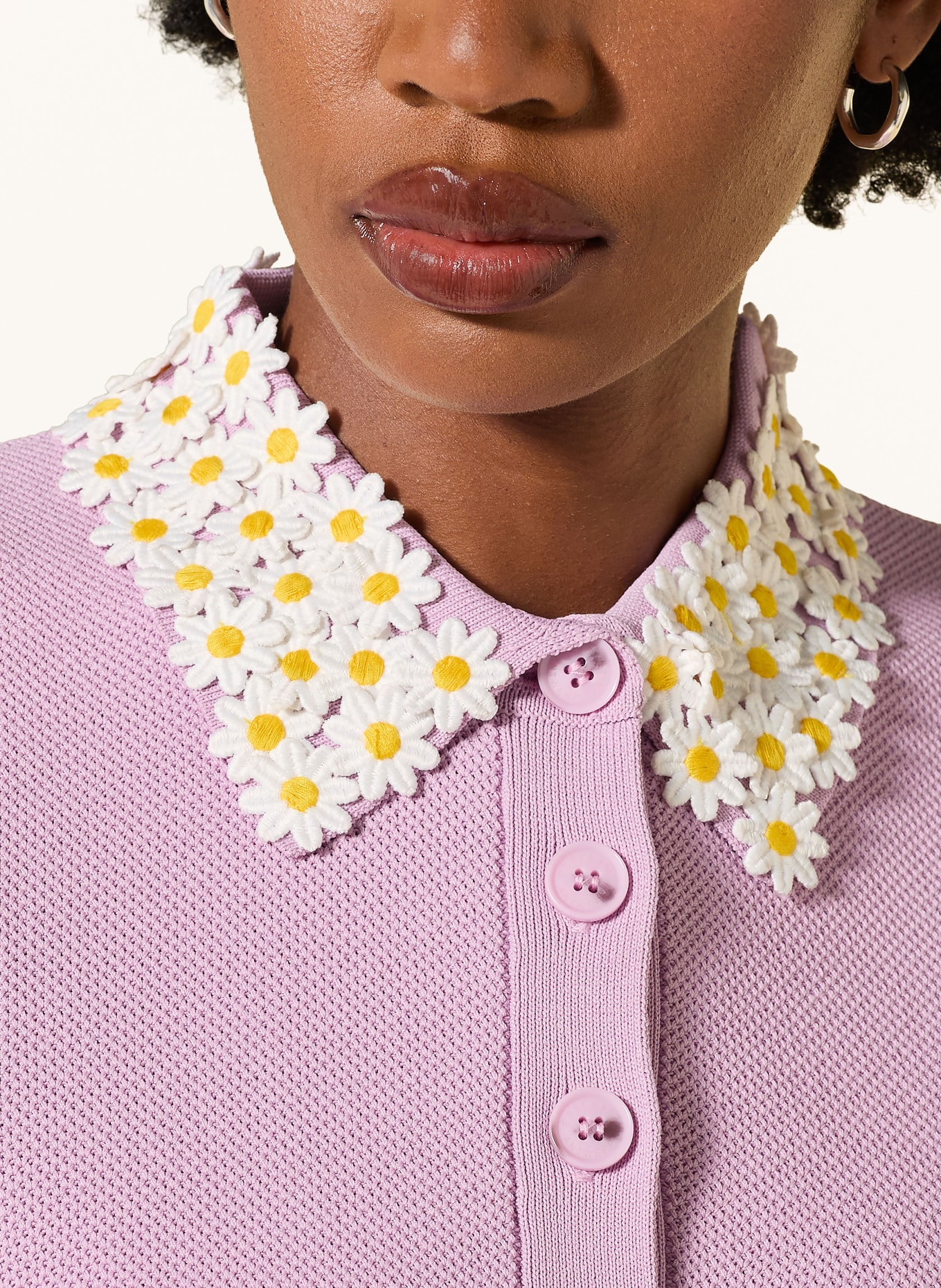 ESSENTIEL ANTWERP Polo en piqué JEMBER: LILAS CLAIR / JAUNE / BLANC