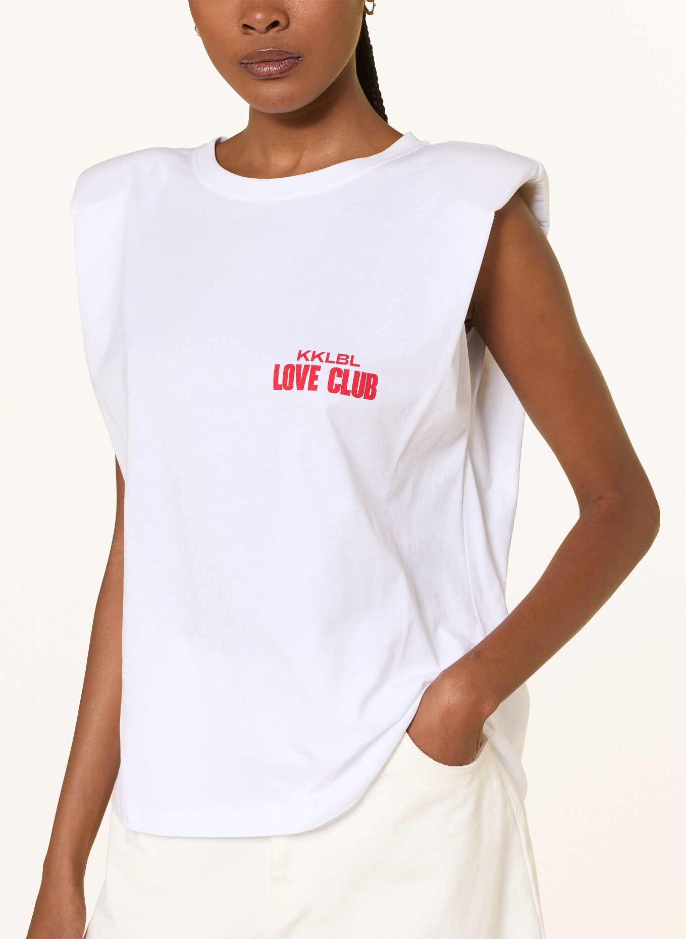 KARO KAUER Tanktop: WEISS / ROT