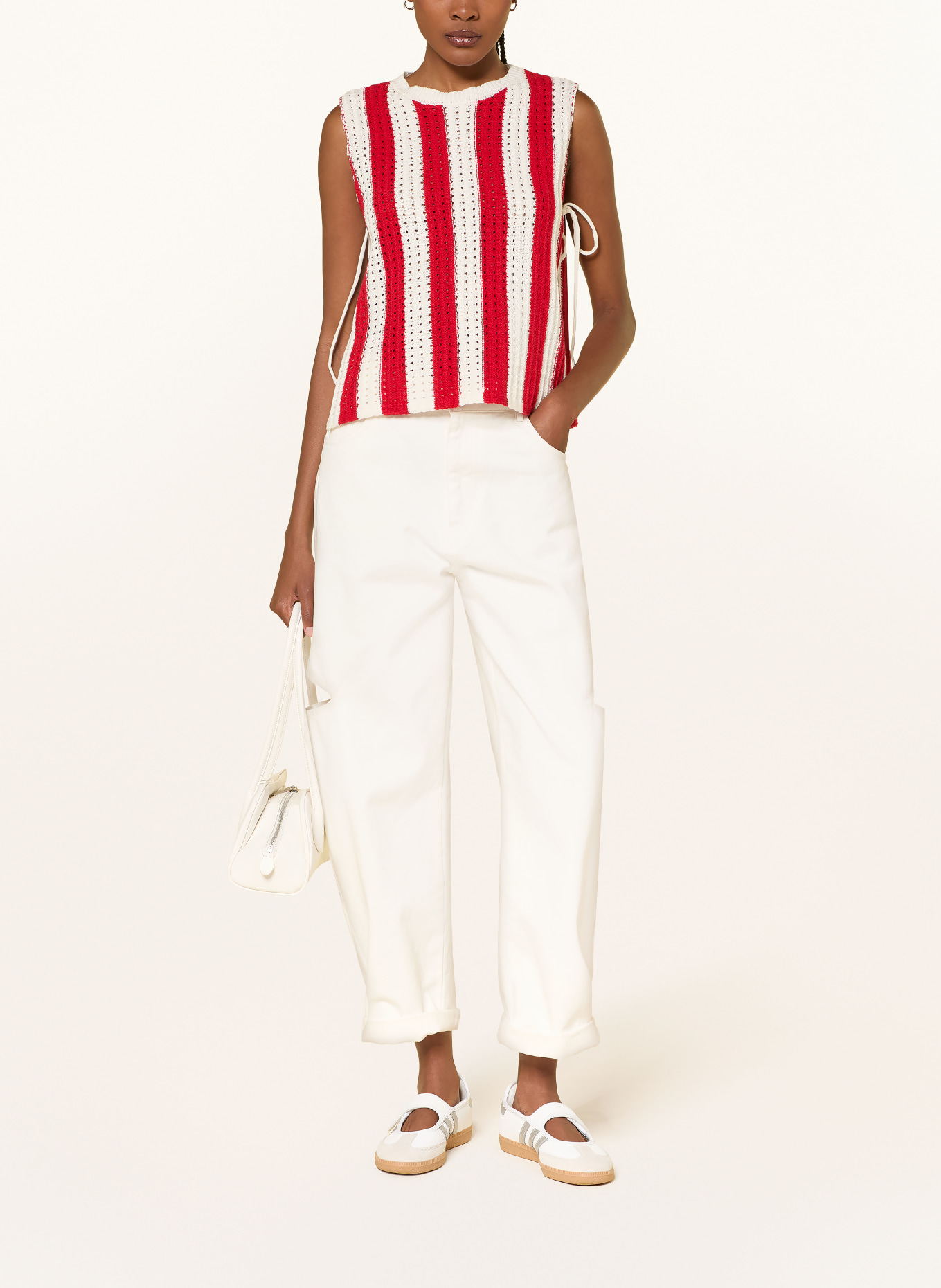 KARO KAUER Sleeveless sweaters: RED / CREAM