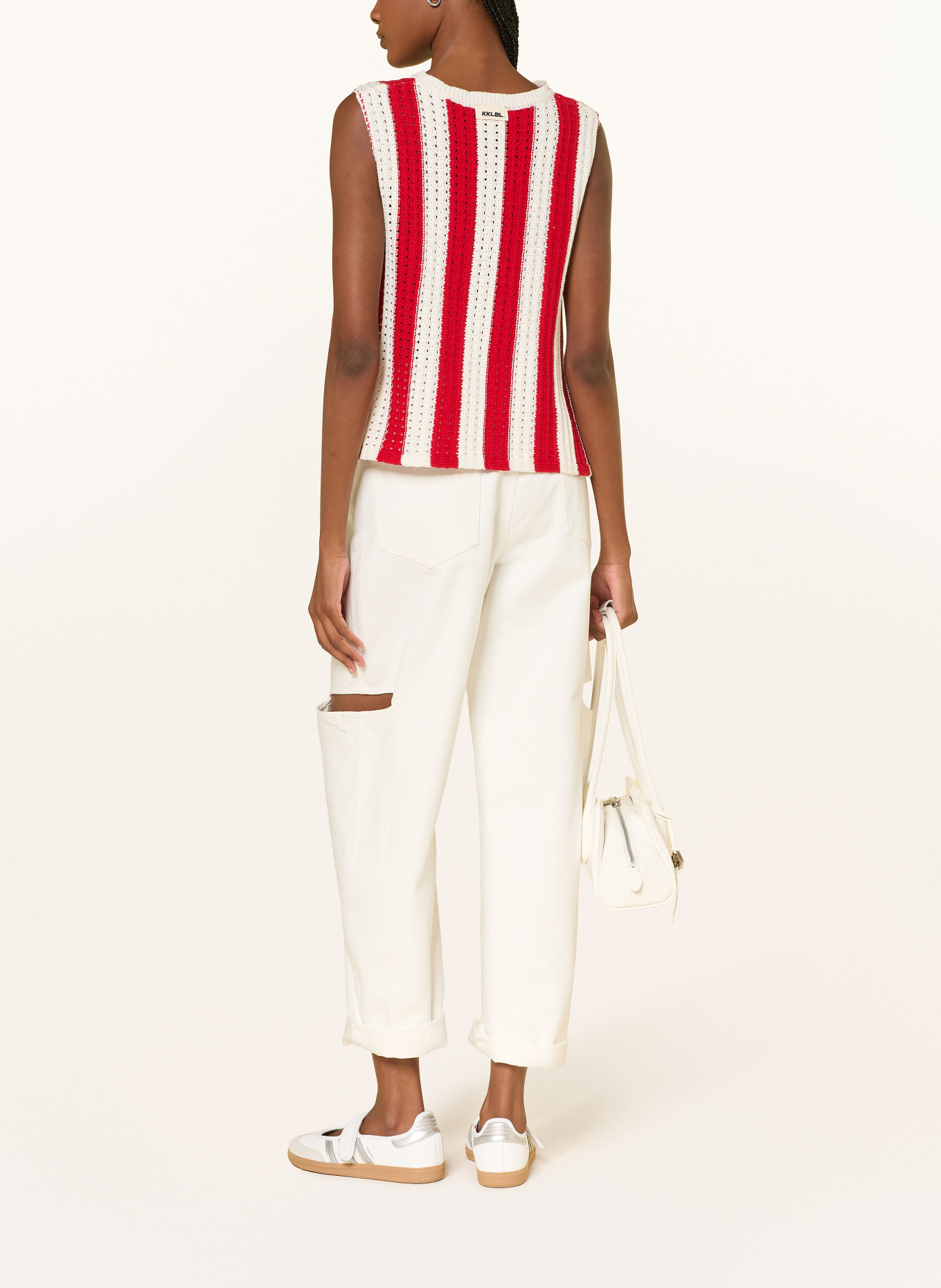 KARO KAUER Sleeveless sweaters: RED / CREAM
