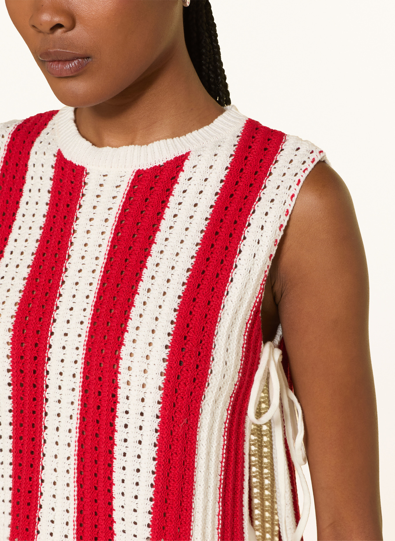 KARO KAUER Sleeveless sweaters: RED / CREAM