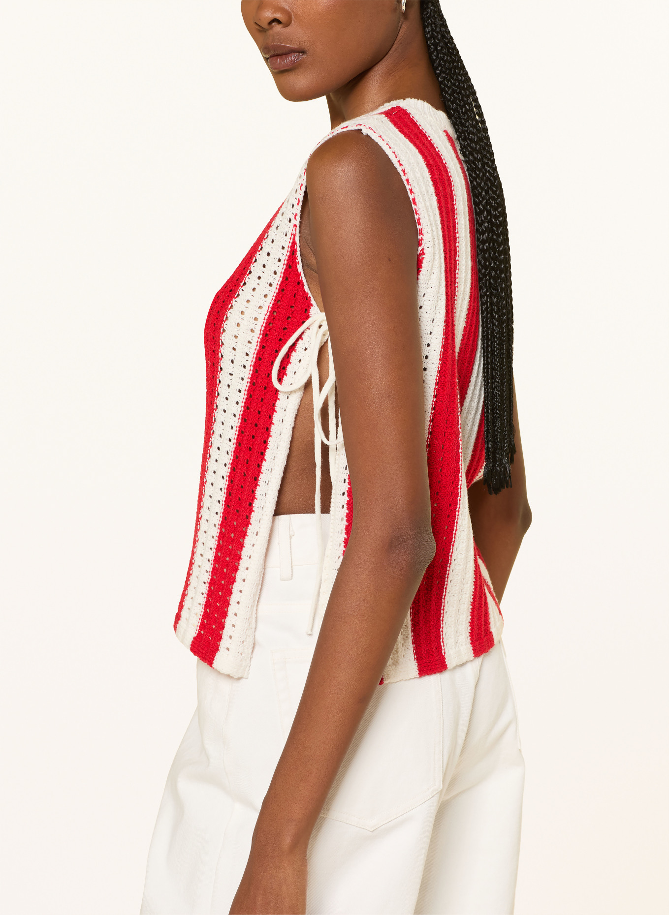 KARO KAUER Sleeveless sweaters: RED / CREAM