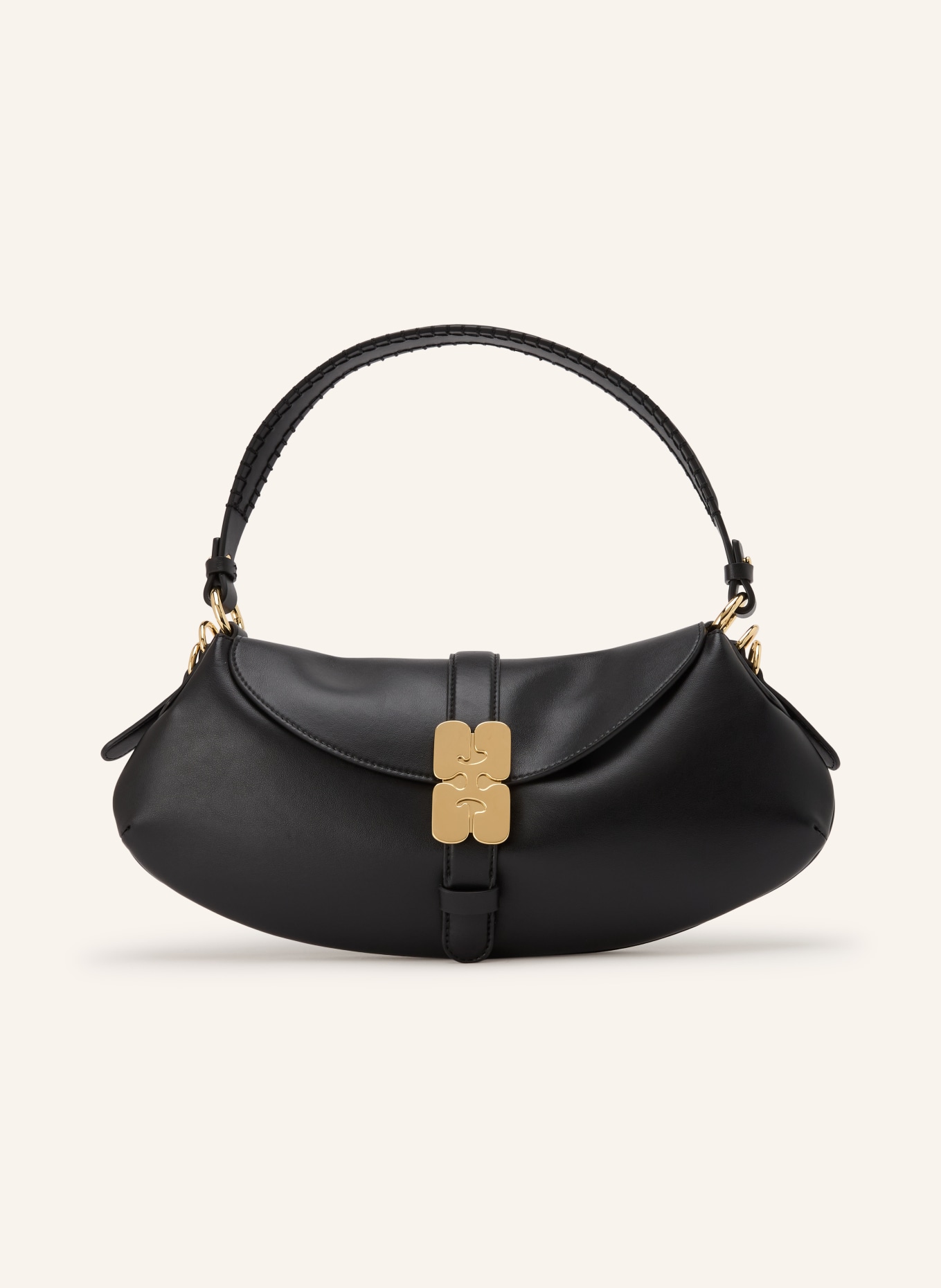 GANNI Handtasche B-KAT: SCHWARZ / GOLD