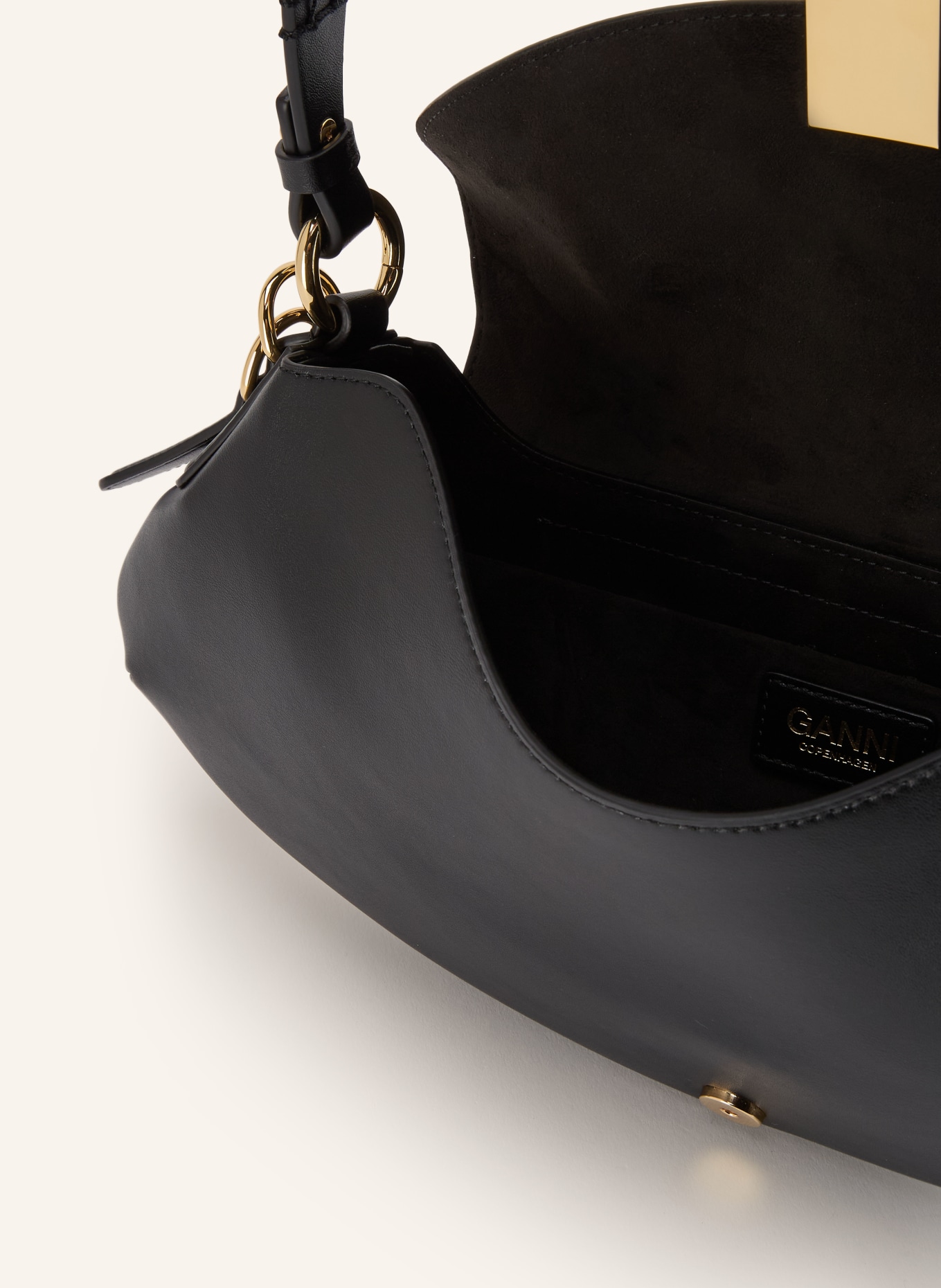 GANNI Handtasche B-KAT: SCHWARZ / GOLD