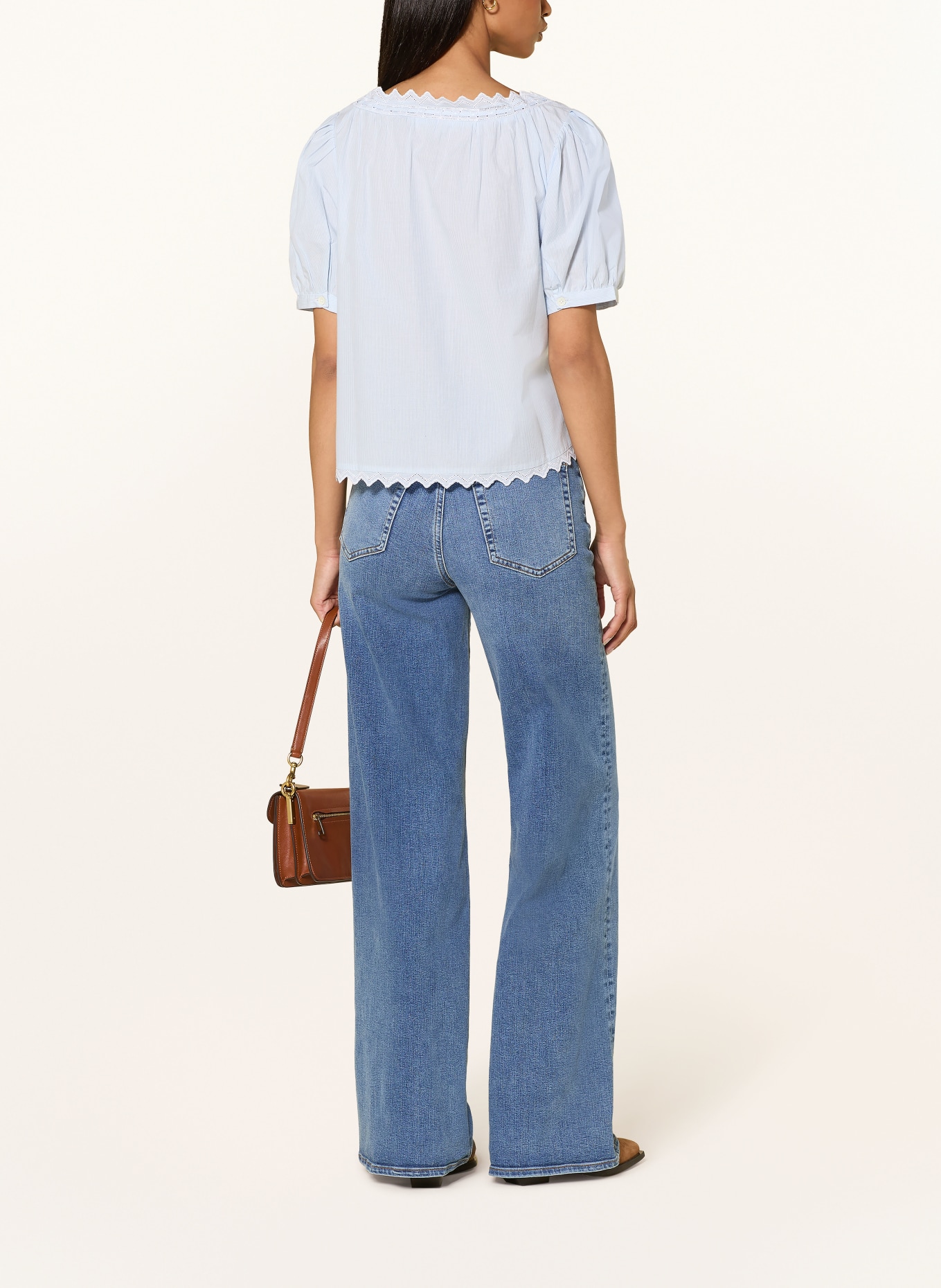 FRAME Wide Leg Jeans LE SLIM PALAZZO: GOSS GOSSAMER