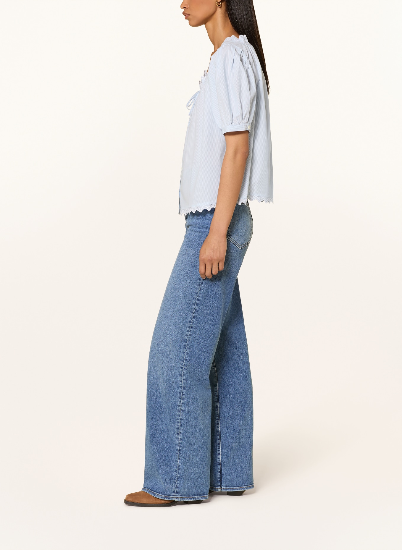 FRAME Wide Leg Jeans LE SLIM PALAZZO: GOSS GOSSAMER