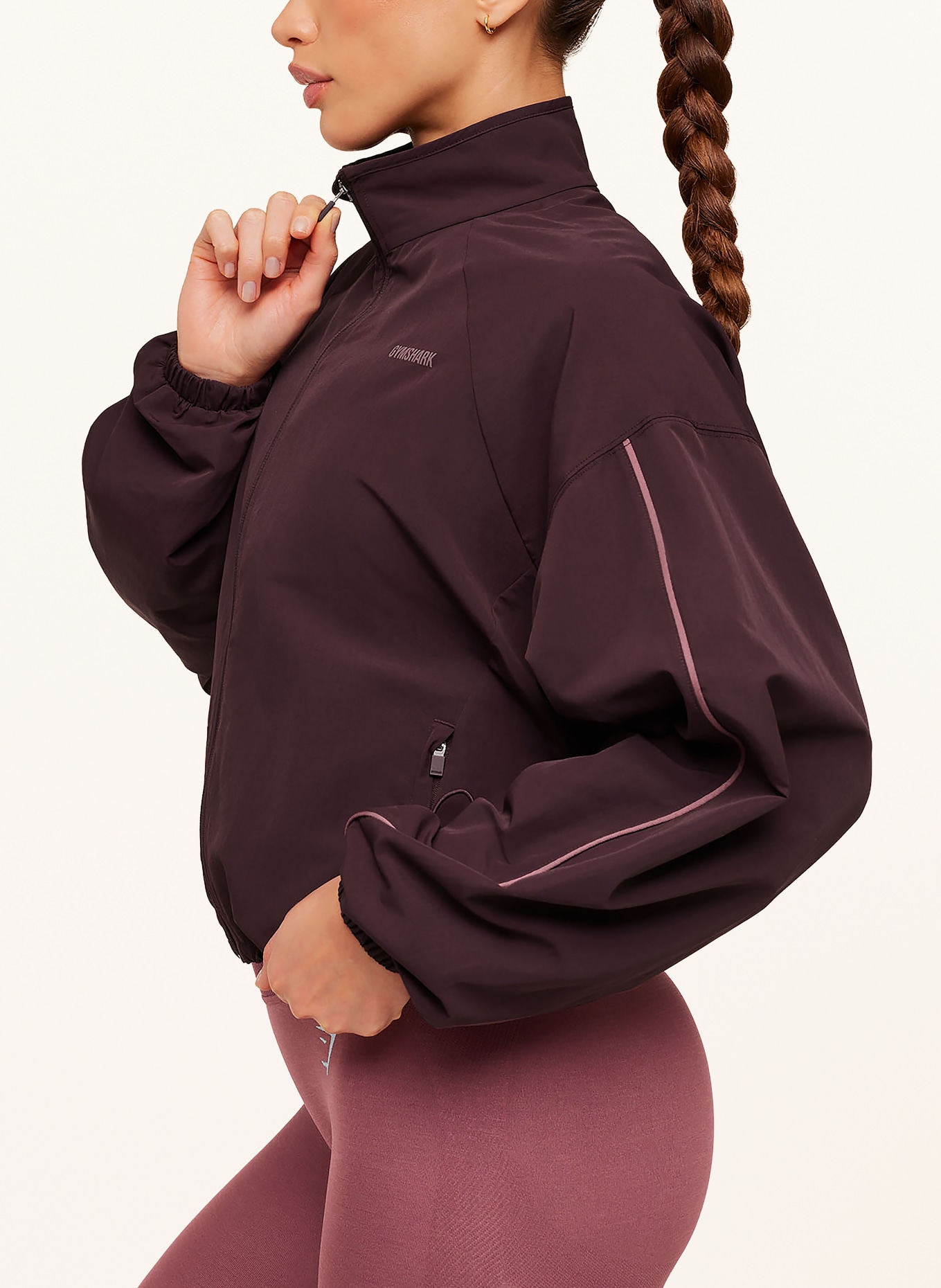GYMSHARK Trainingsjacke TO FROM: DUNKELROT / HELLROT