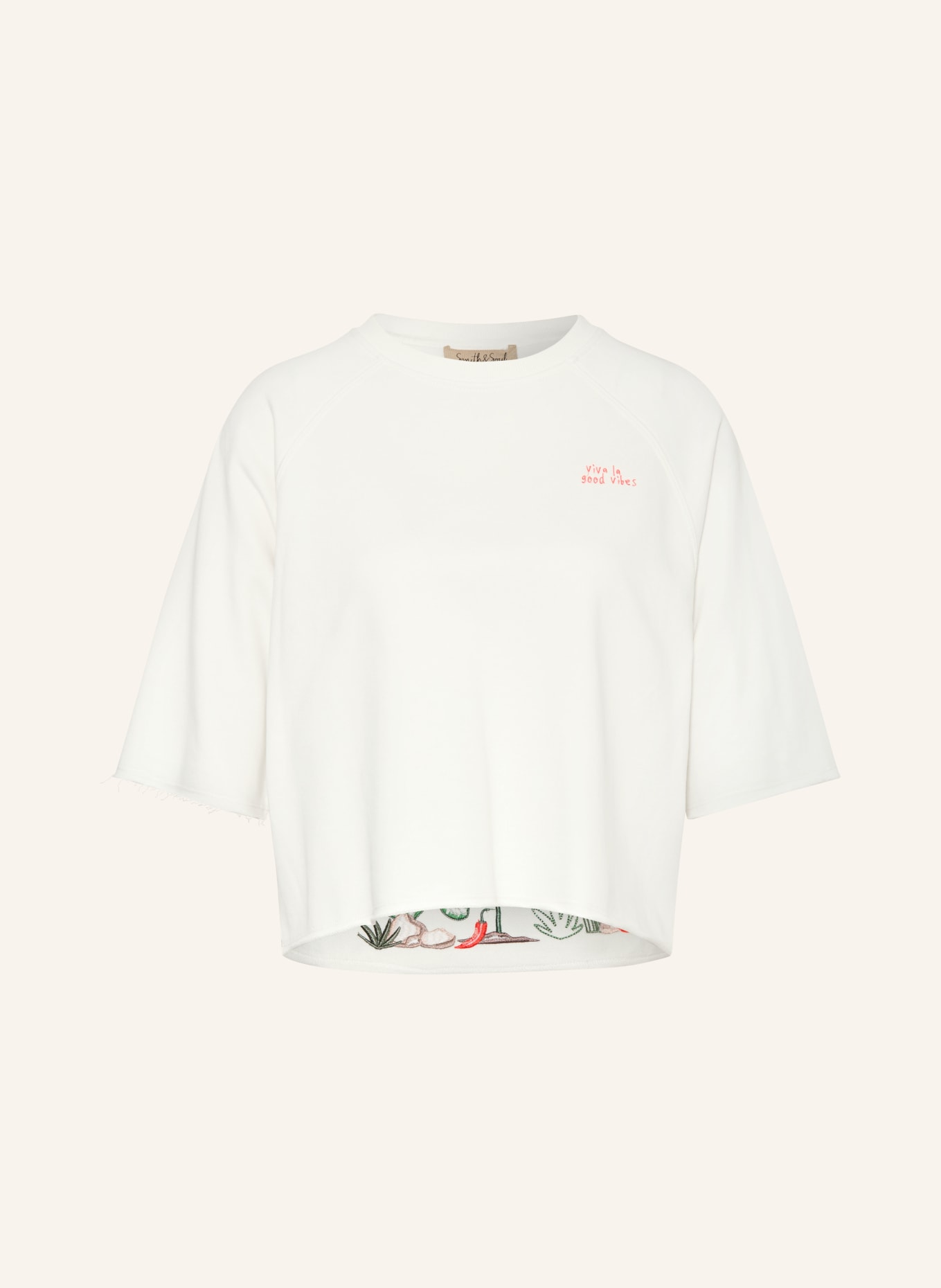 Smith & Soul T-shirt: ECRU / RED / GREEN
