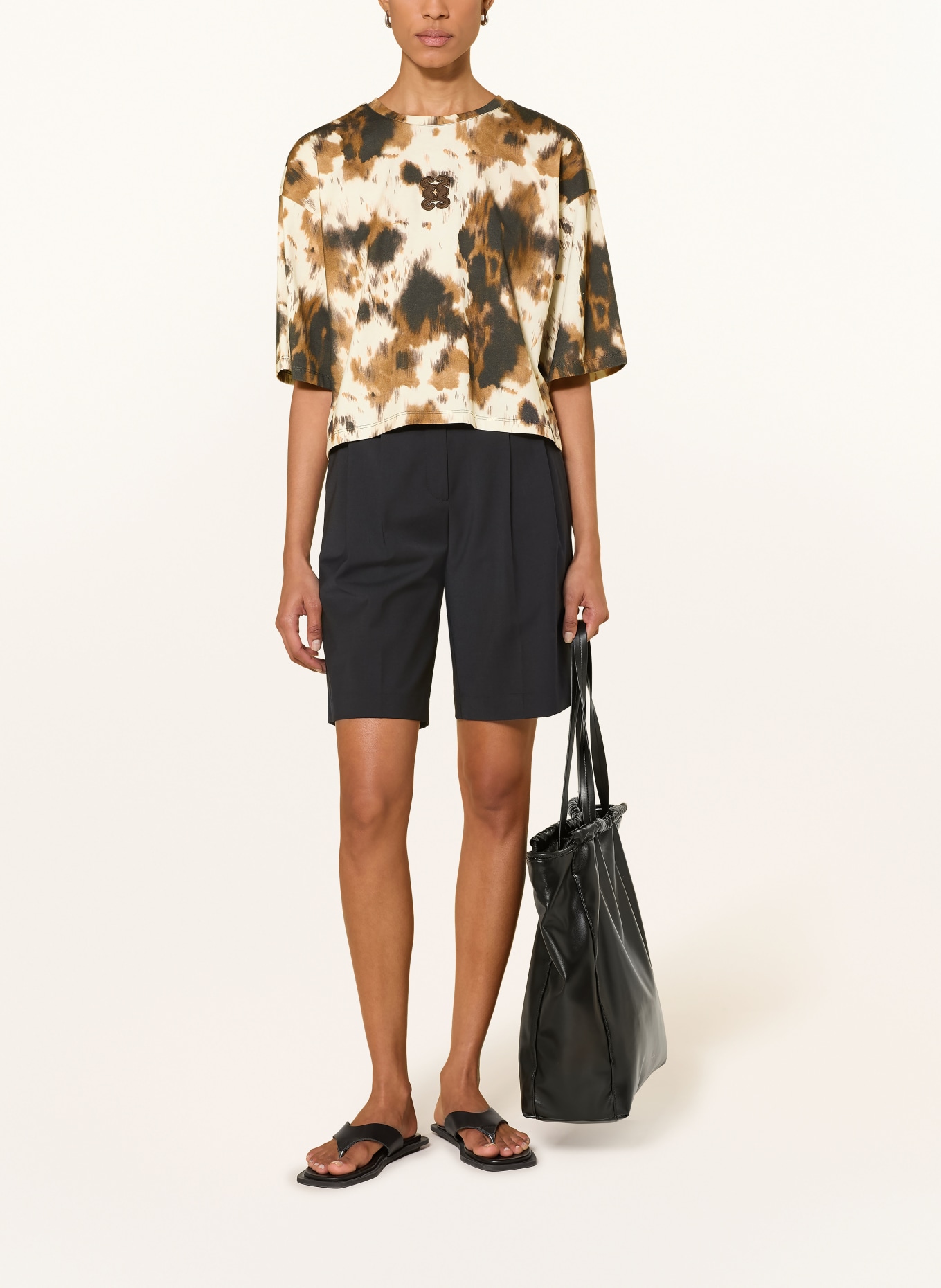Smith & Soul BOXY T-shirt: CREAM / BROWN / BLACK