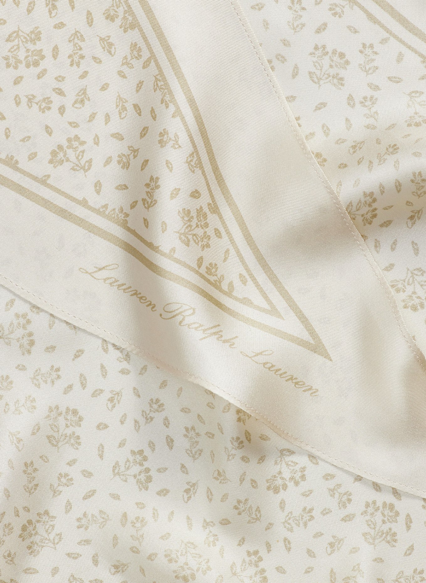 LAUREN RALPH LAUREN Hedvábný šátek: SVĚTLE HNĚDÁ / BÉŽOVÁ