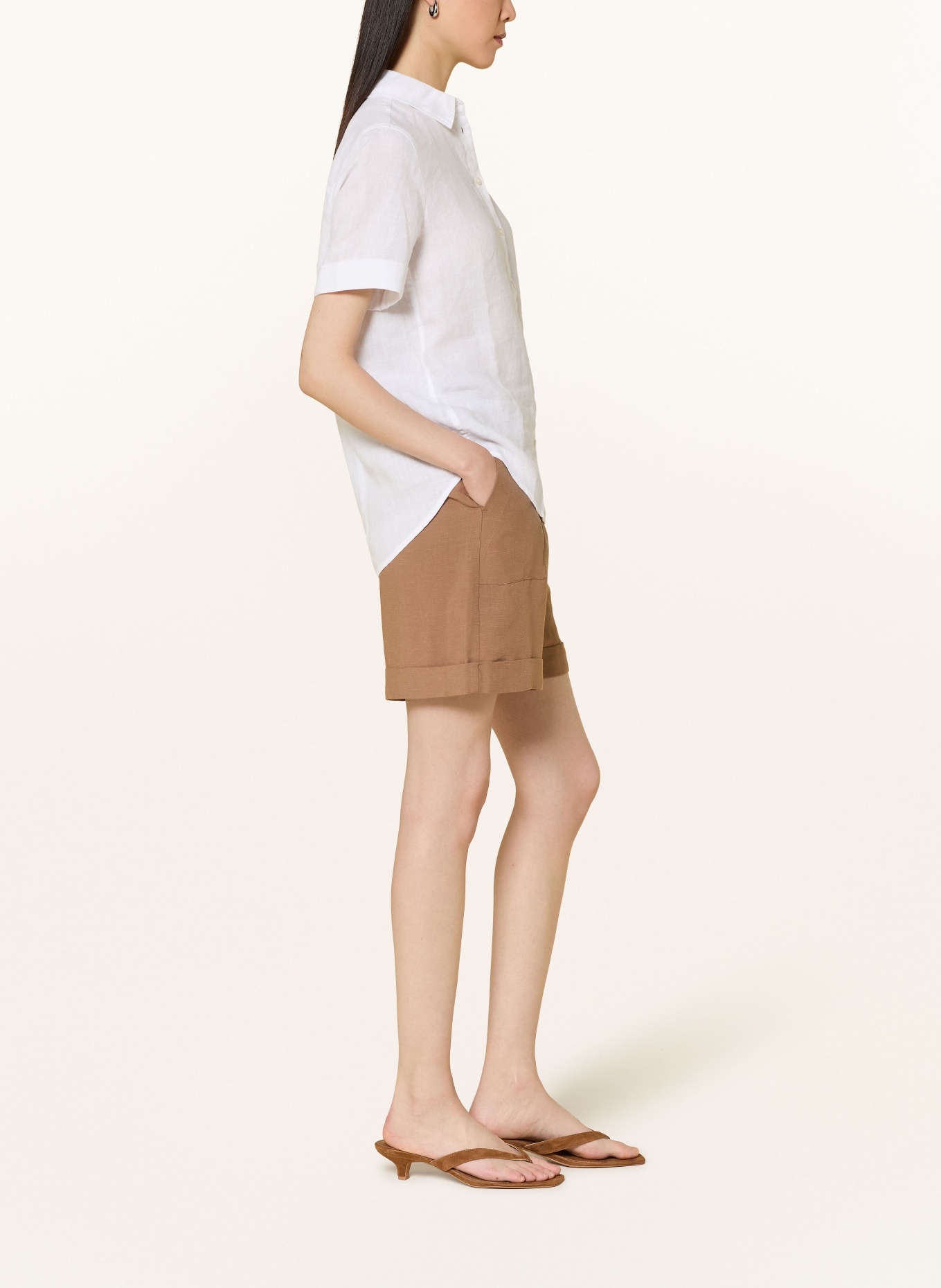 OPUS PANTS MALOTTA Shorts: LIGHT BROWN